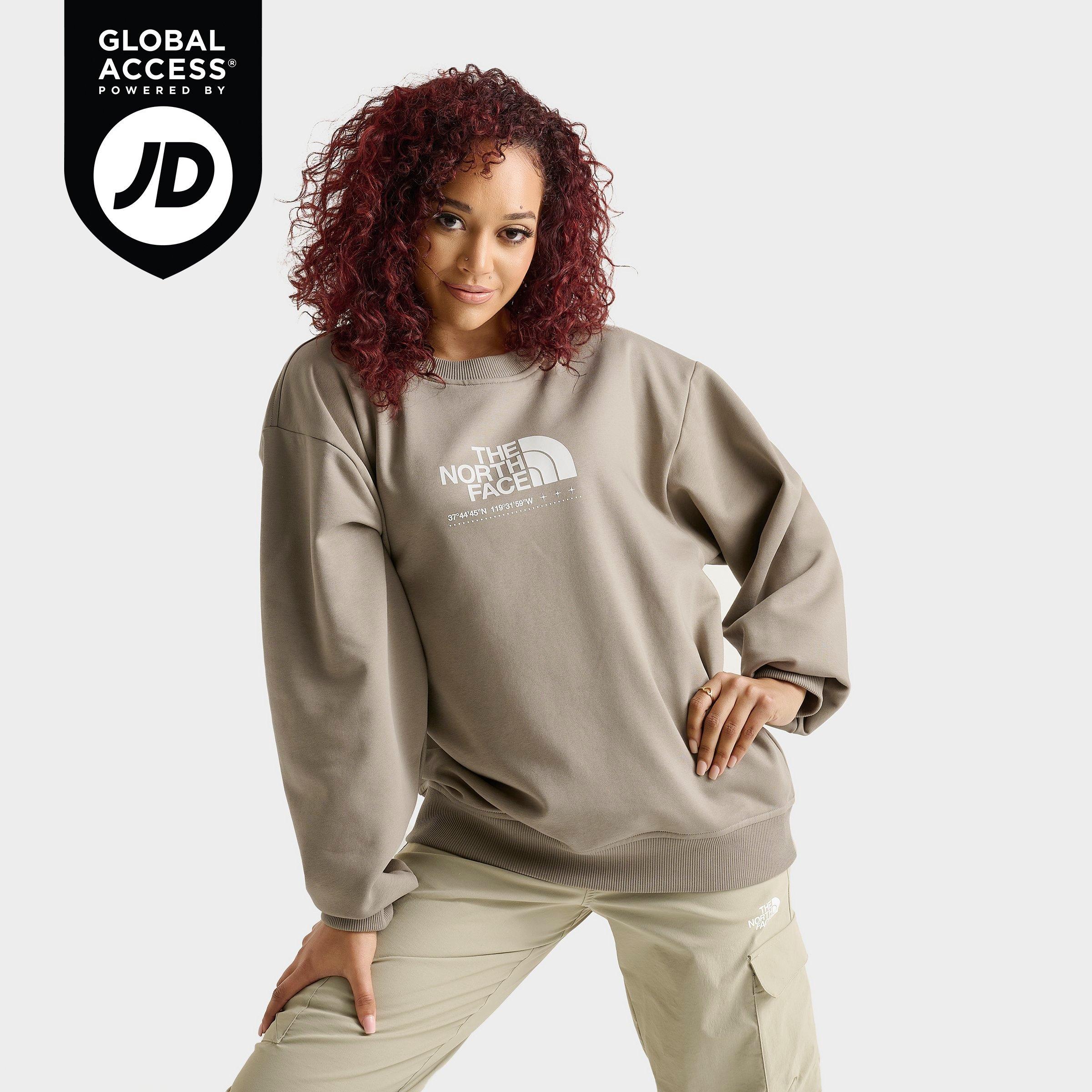 ー品販売  Crewneck Oversized Face North The Women's Sweatshirt Sports JD | トップス