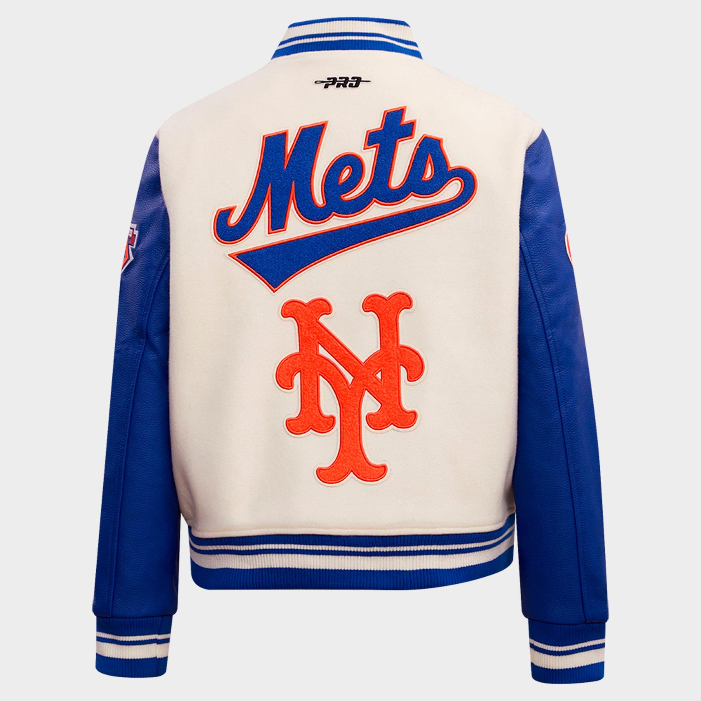 Women's Pro Standard New York Mets MLB Mash Up Rib Wool Varsity Jacket