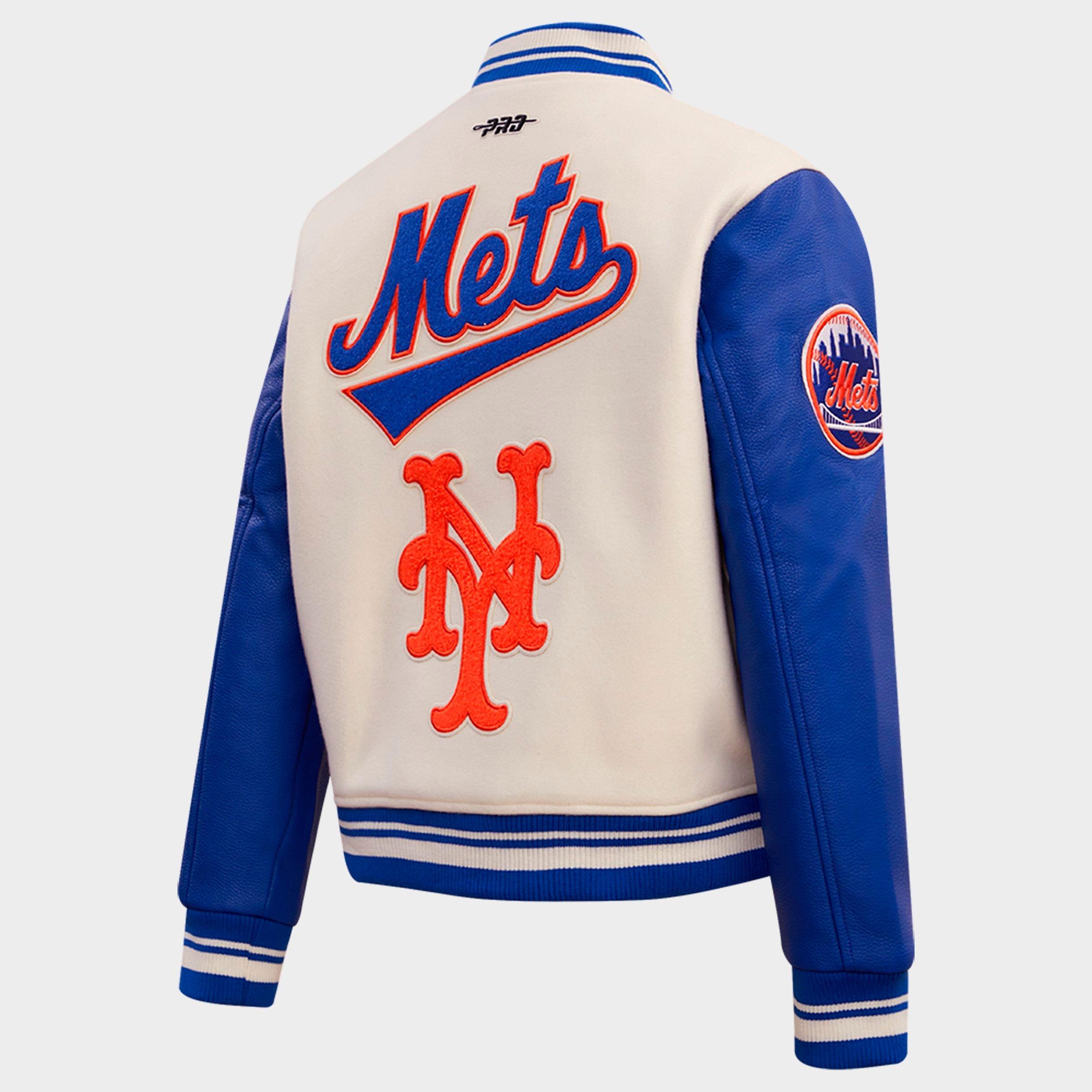 Women's Pro Standard New York Mets MLB Mash Up Rib Wool Varsity Jacket