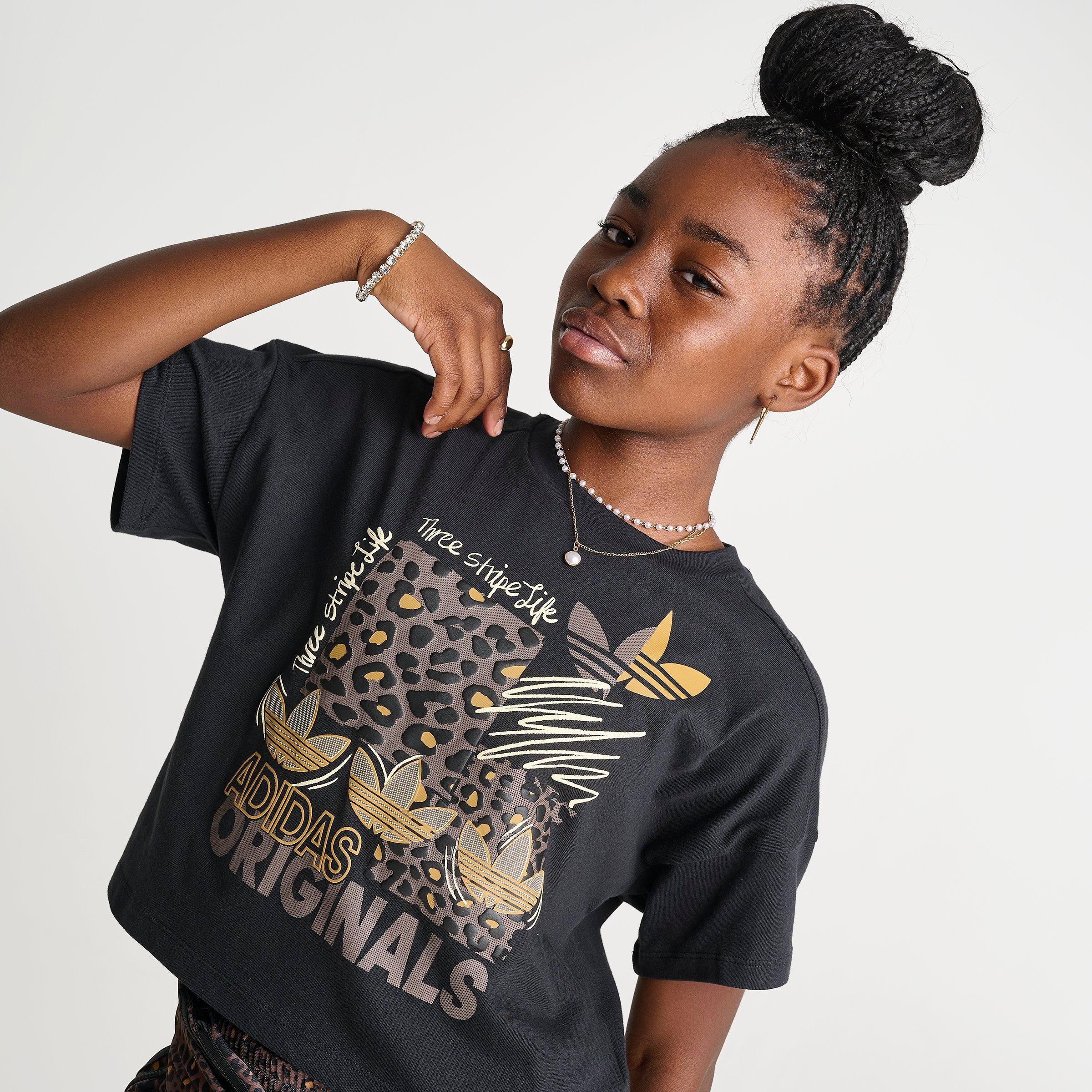 Girls' Big Kids' adidas Originals Leopard Collage T-Shirt