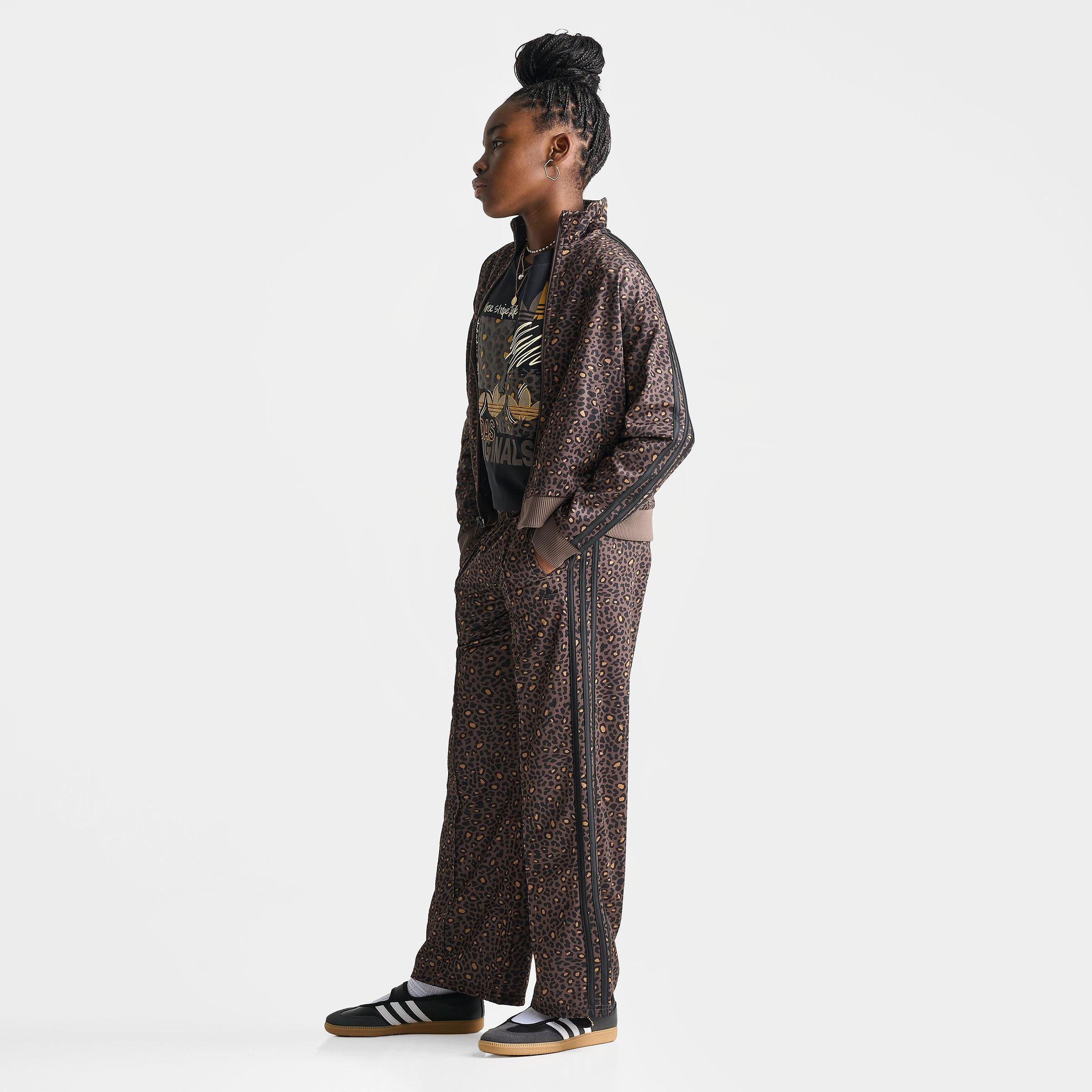 Girls' Big Kids' adidas Originals Leopard Firebird Wide Leg Track Pants