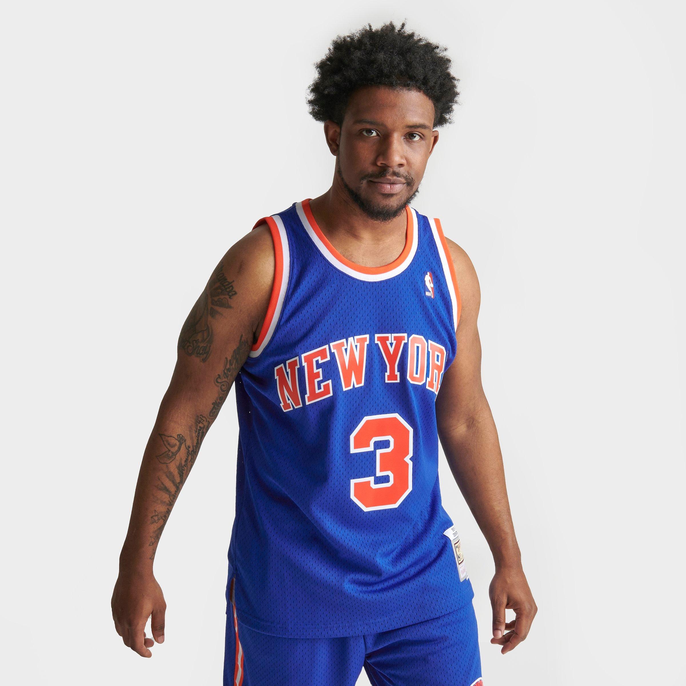 Men's Mitchell & Ness New York Knicks NBA John Starks 1991-92 Away Swingman Basketball Jersey