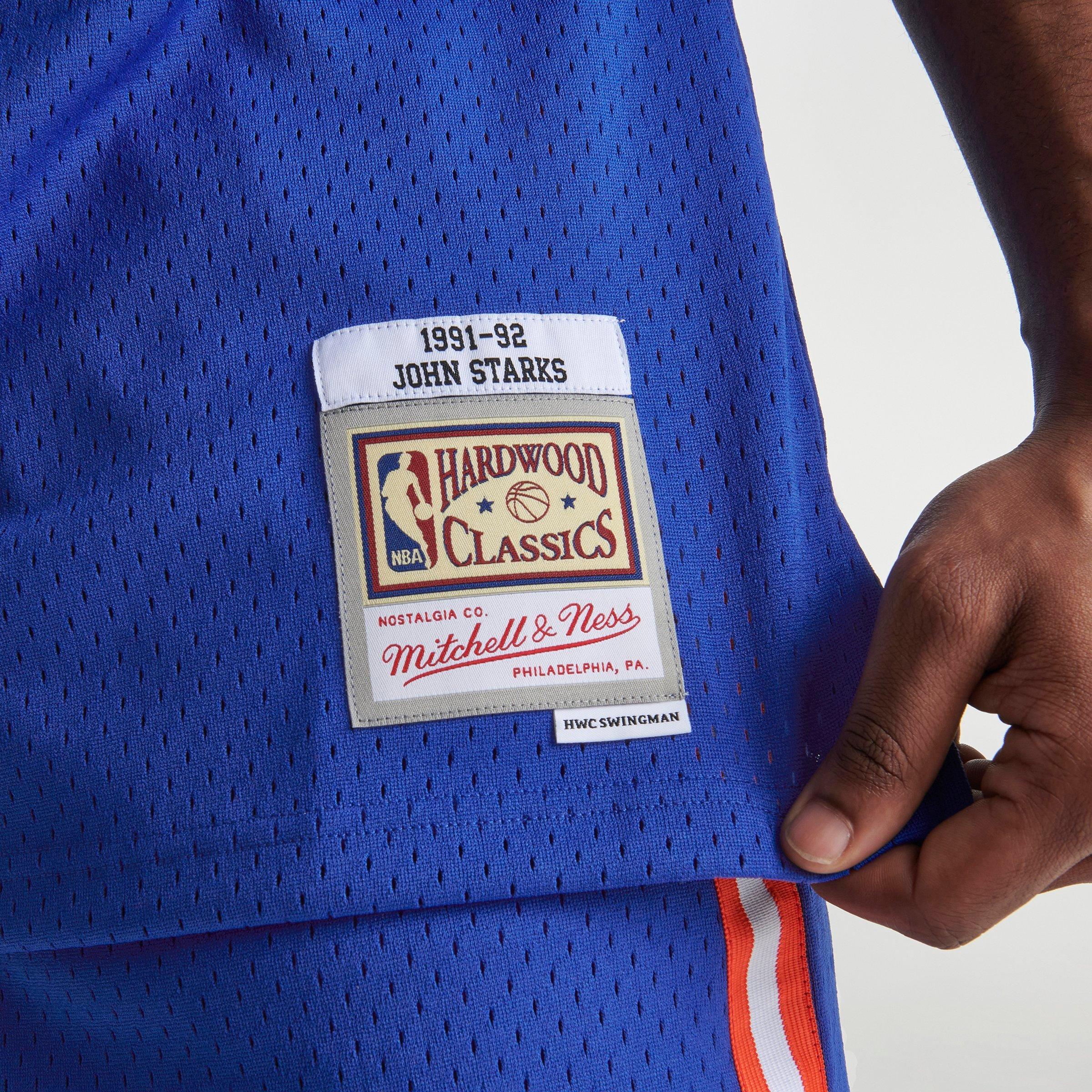 Men's Mitchell & Ness New York Knicks NBA John Starks 1991-92 Away Swingman Basketball Jersey