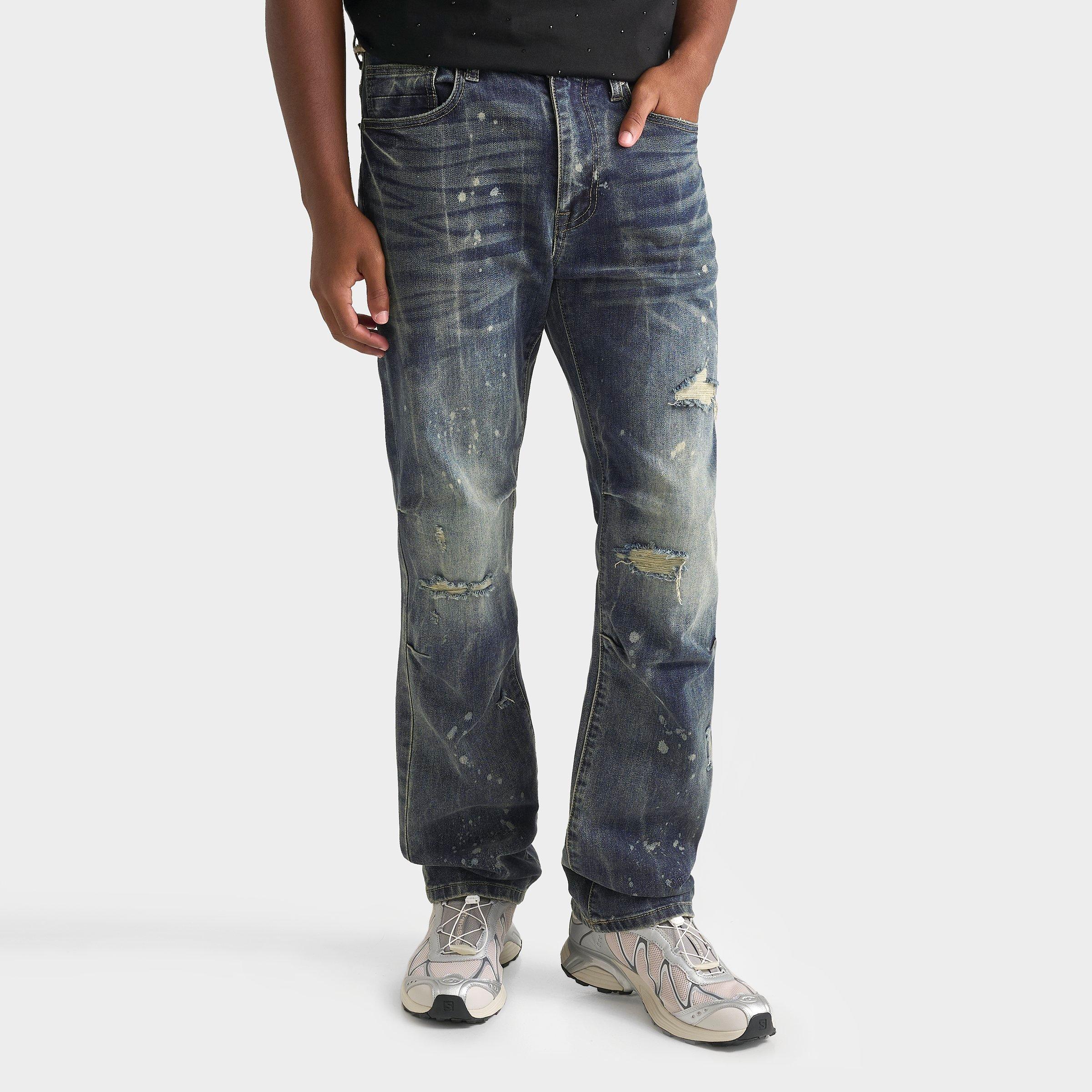 Men's Smoke Rise Distressed Straight Leg Denim Jeans