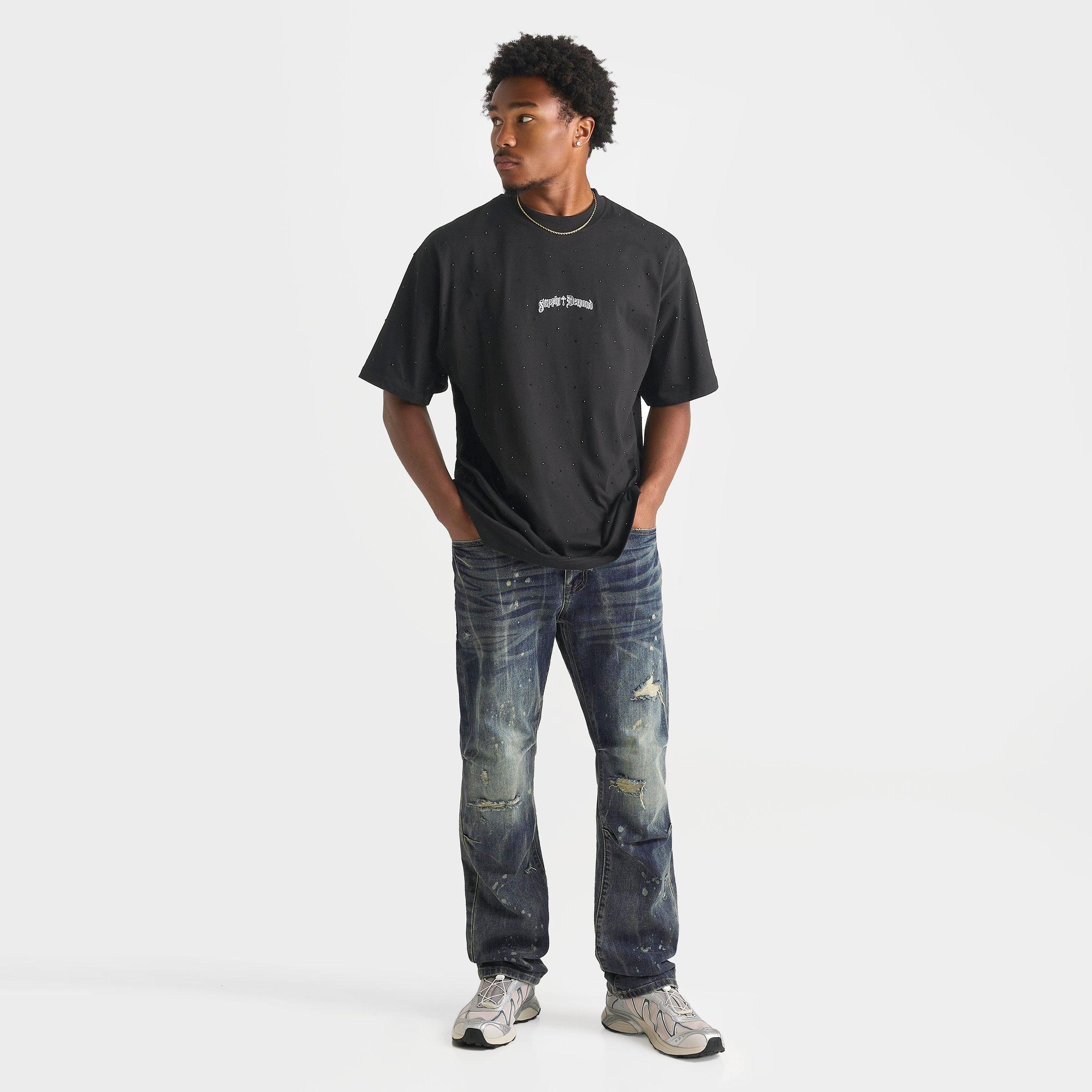 Men's Smoke Rise Distressed Straight Leg Denim Jeans