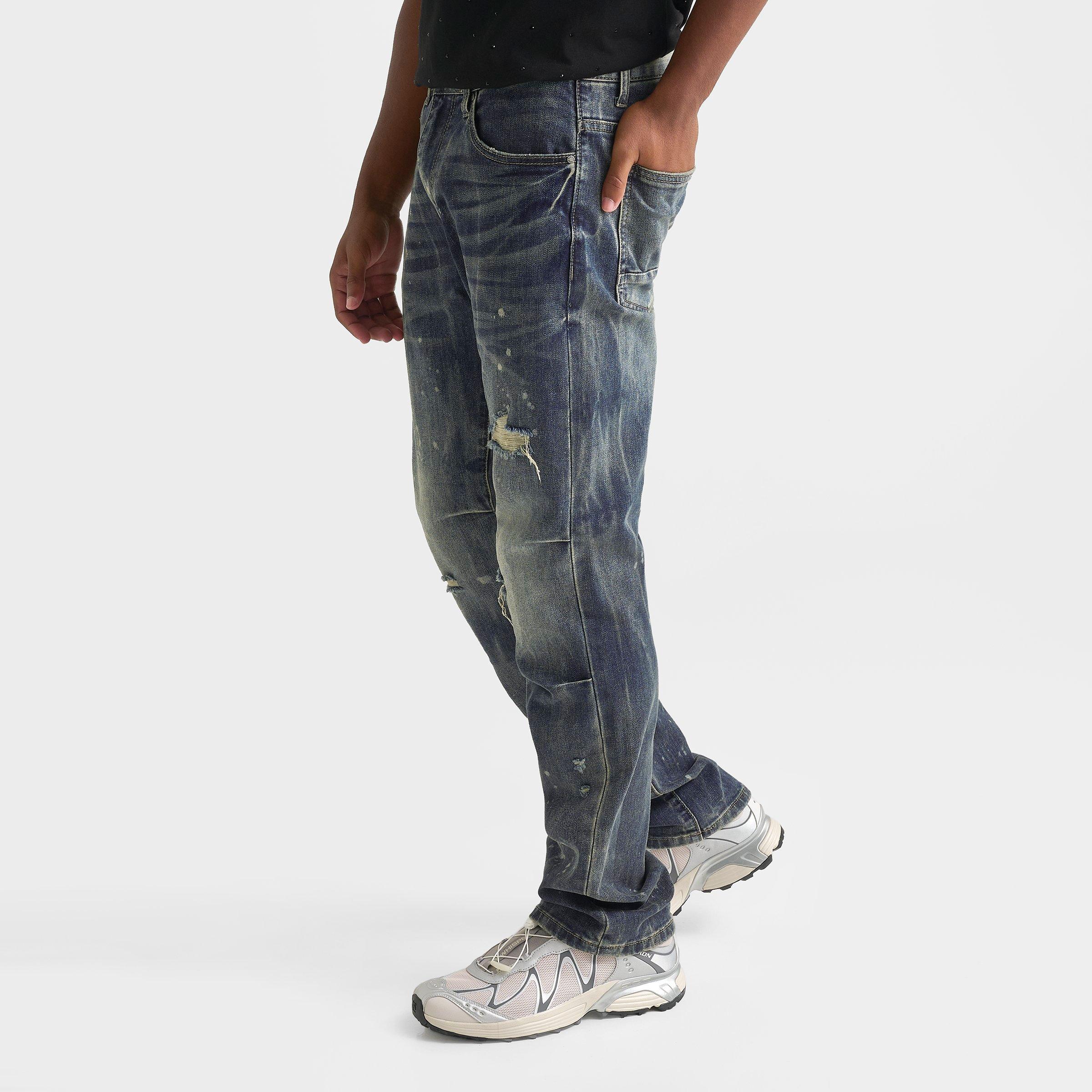 Men's Smoke Rise Distressed Straight Leg Denim Jeans