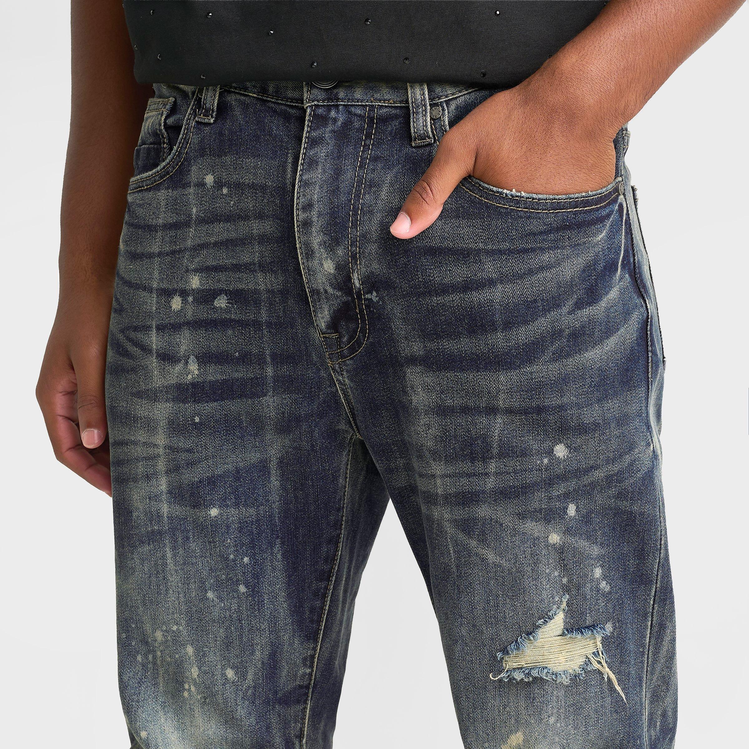Men's Smoke Rise Distressed Straight Leg Denim Jeans
