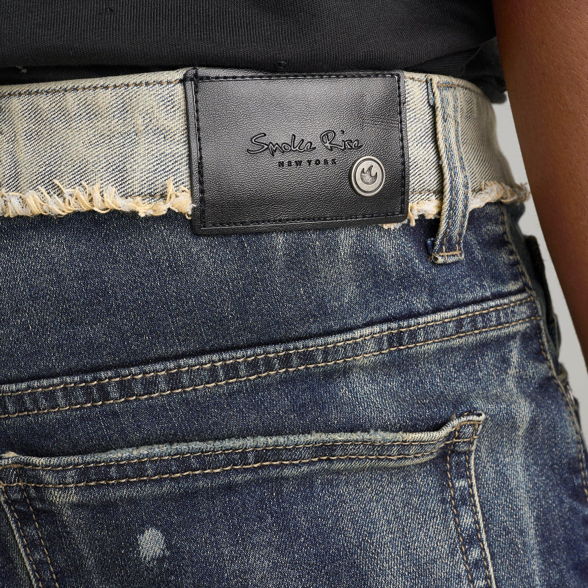 Men's Smoke Rise Distressed Straight Leg Denim Jeans
