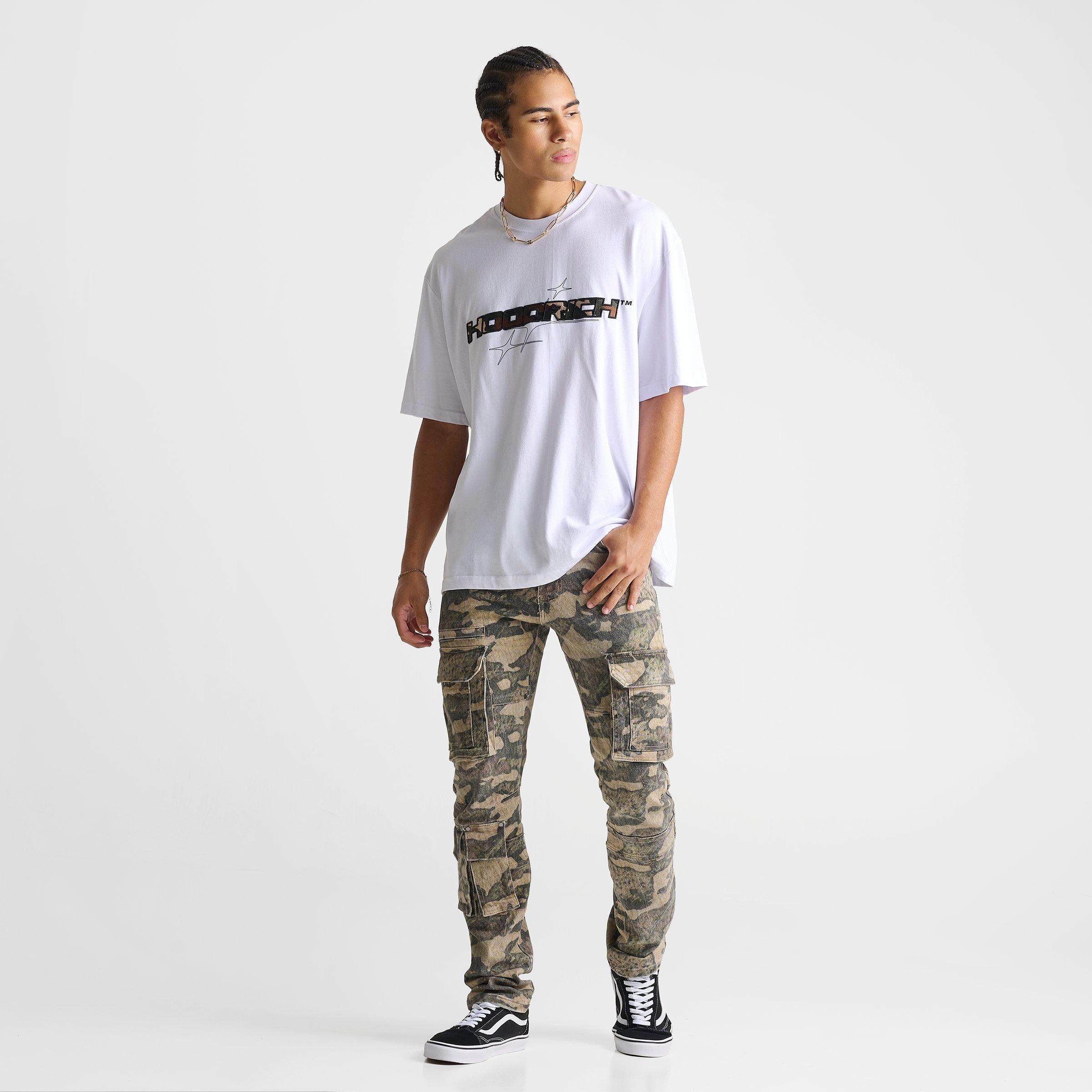 Men's Smoke Rise Camouflage Utility Cargo Denim Jeans