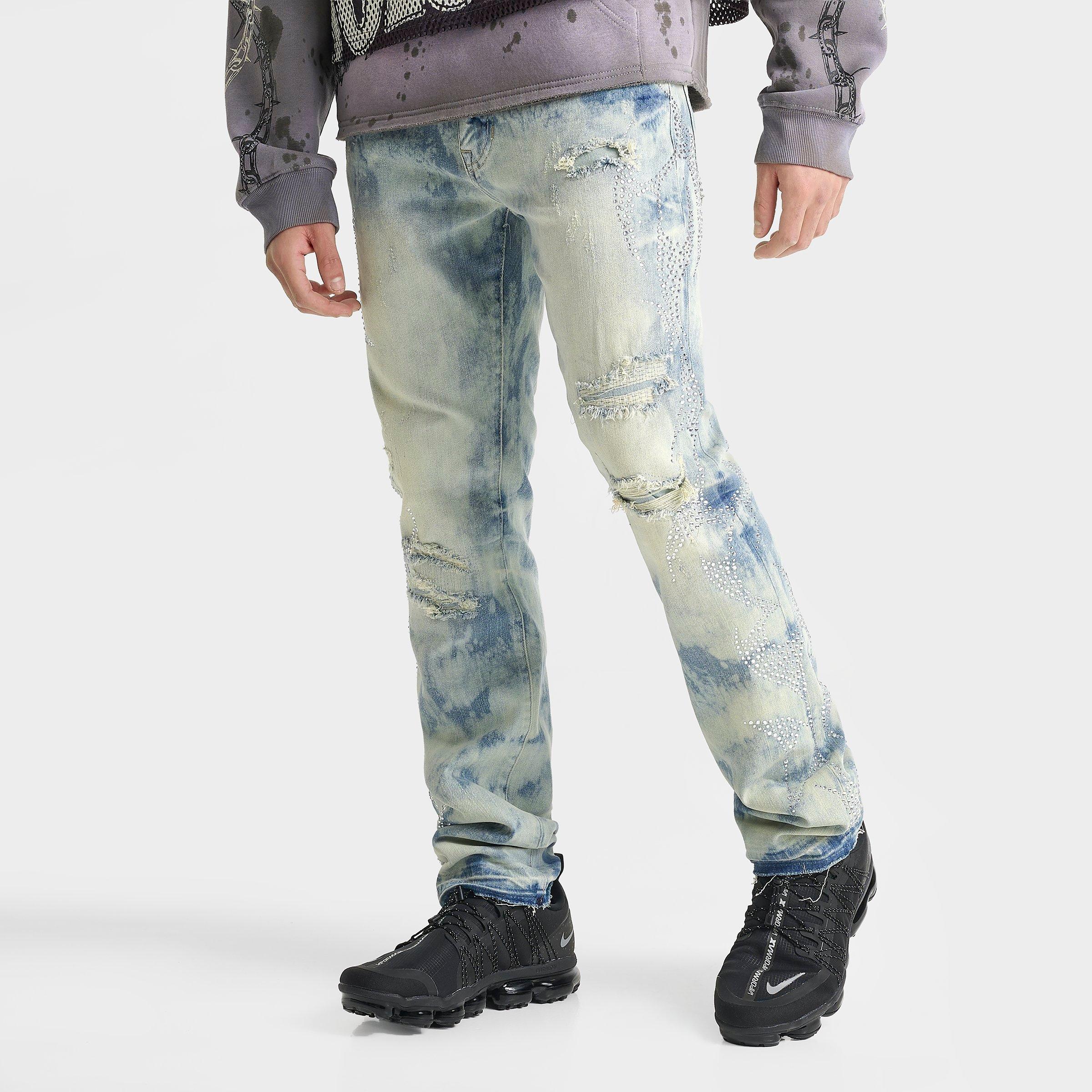 Men's Smoke Rise Rhinestone Scorpion Ripped Denim Jeans