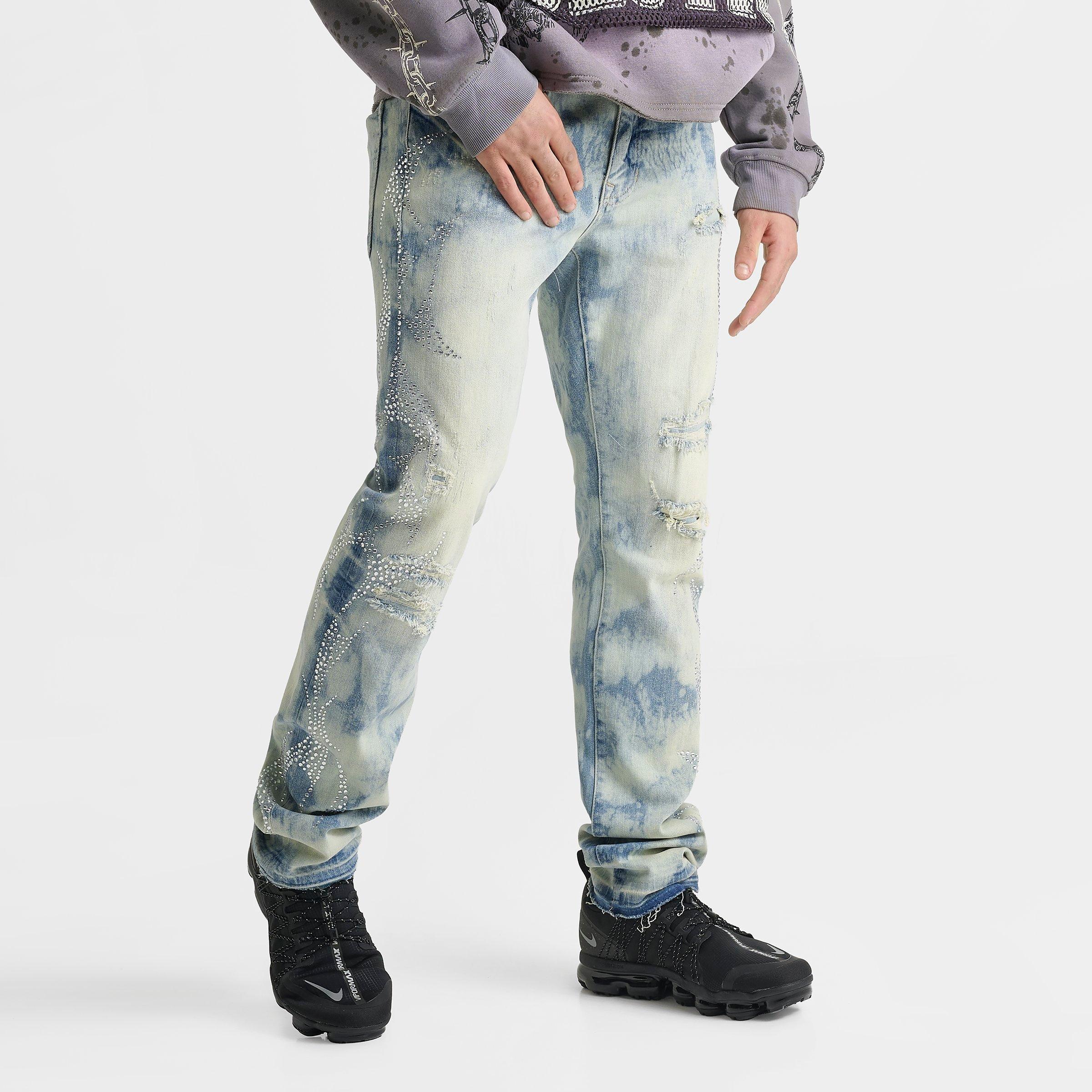 Men's Smoke Rise Rhinestone Scorpion Ripped Denim Jeans