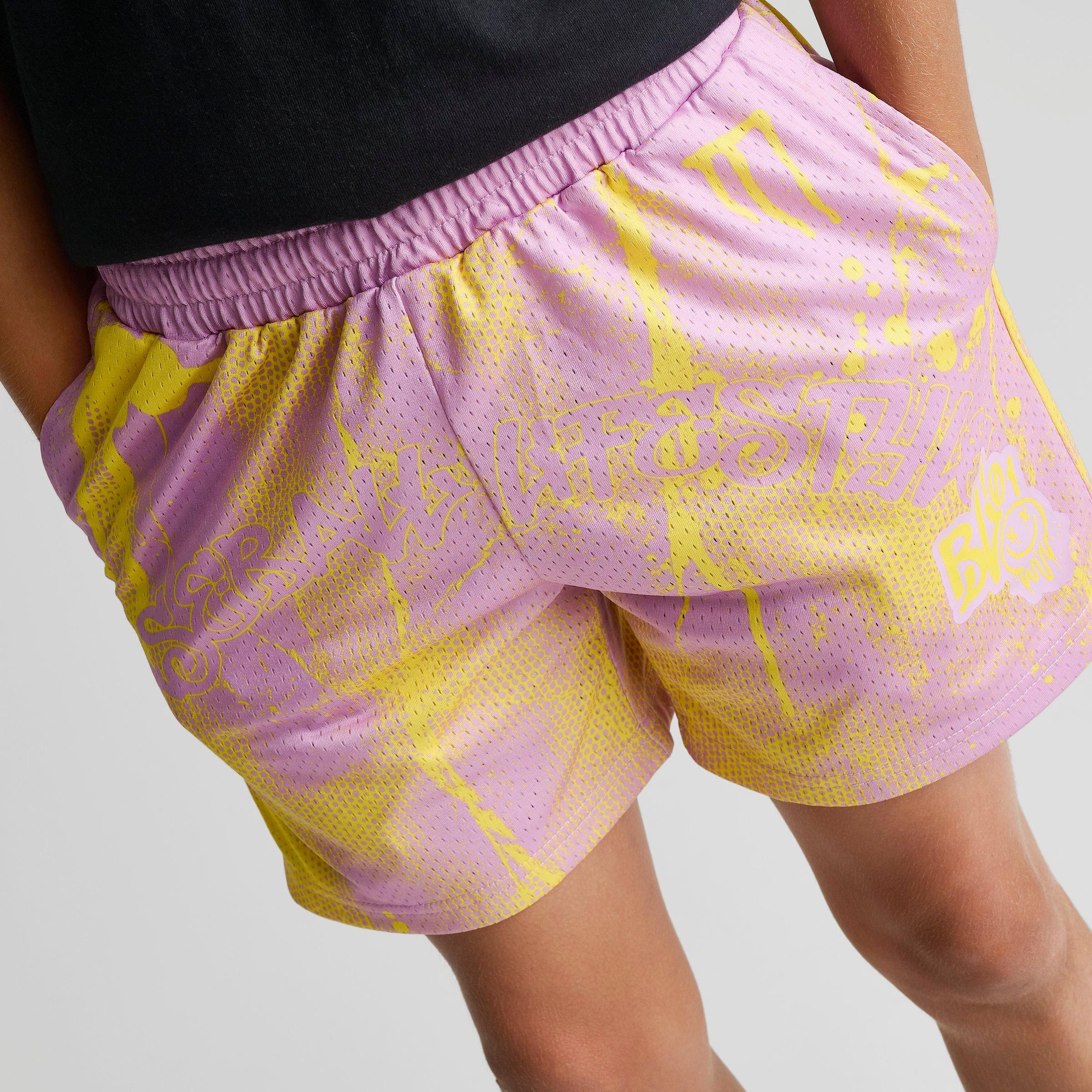 Big Kids' Baseball Lifestyle 101 Retro Graffiti Mesh Shorts