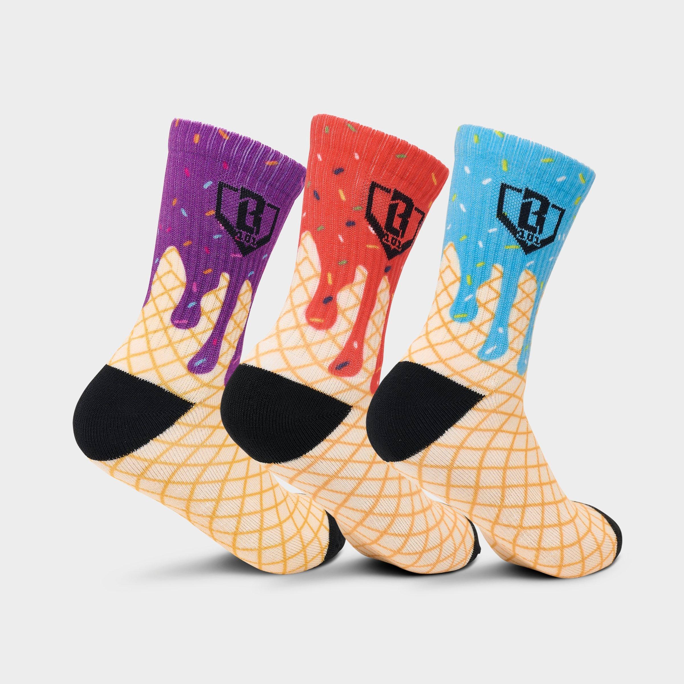 Men's Baseball Lifestyle 101 Ice Cream Performance Crew Socks (3-Pack)