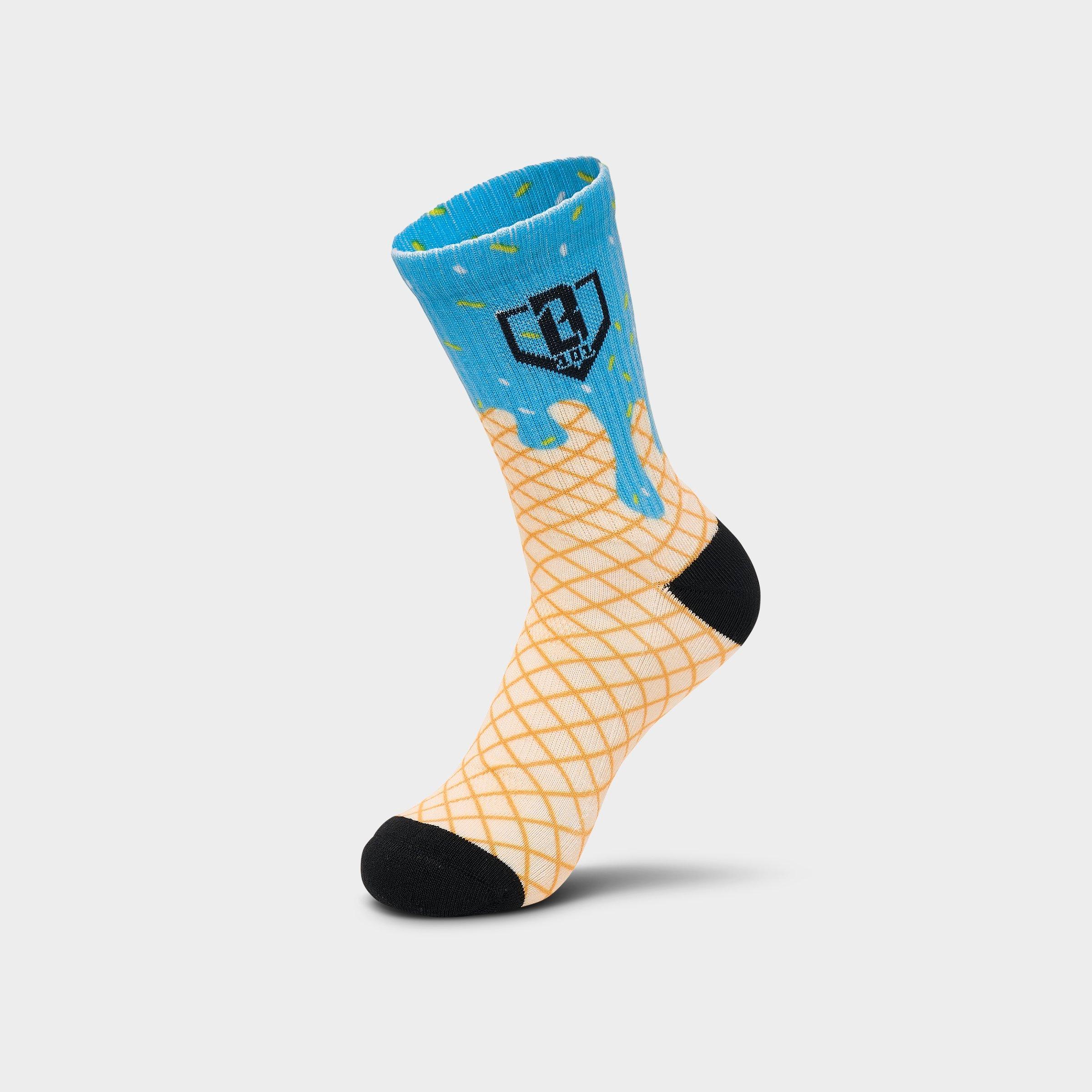 Big Kids' Baseball Lifestyle 101 Ice Cream Performance Crew Socks (3-Pack)