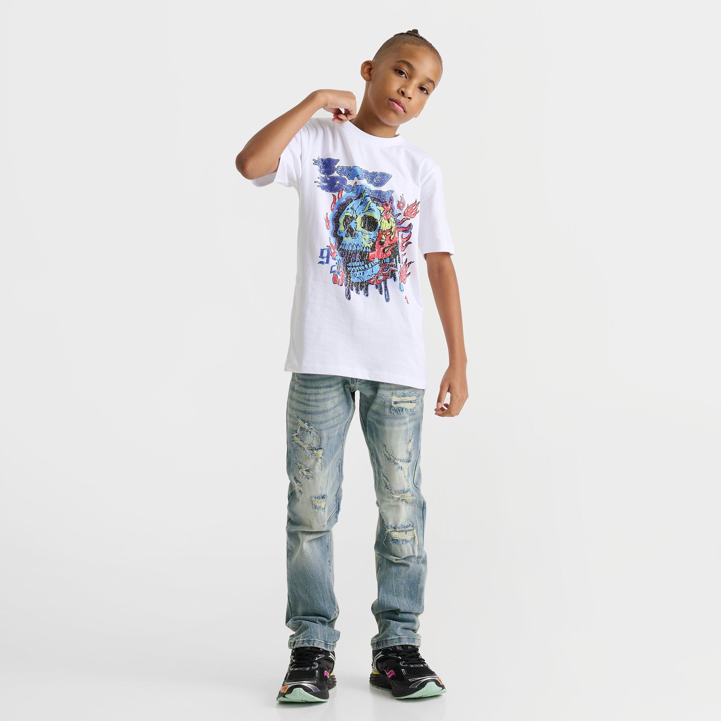 Kids' Supply & Demand Flaming Skull Graphic T-Shirt