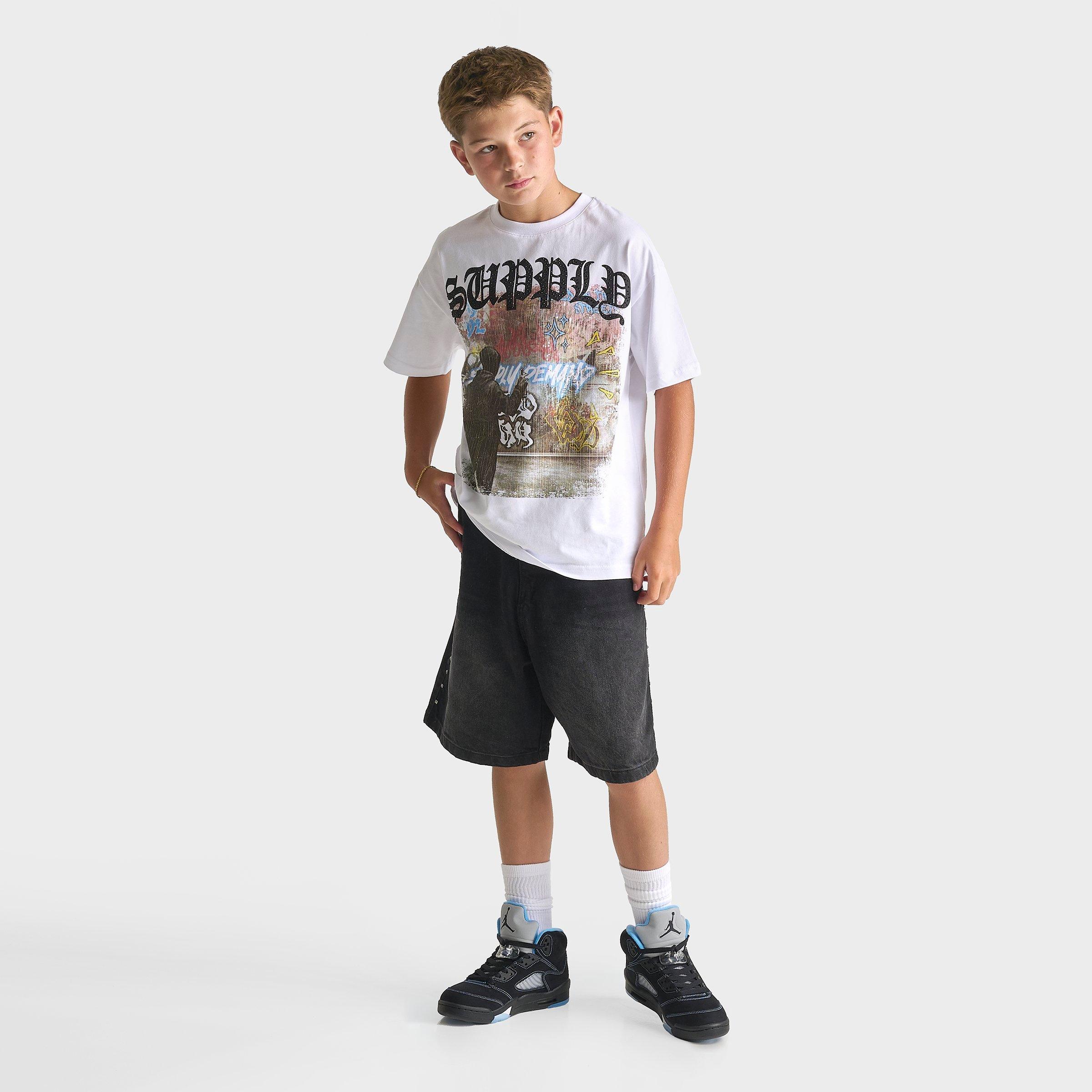 Big Kids' Supply & Demand Studded Denim Shorts