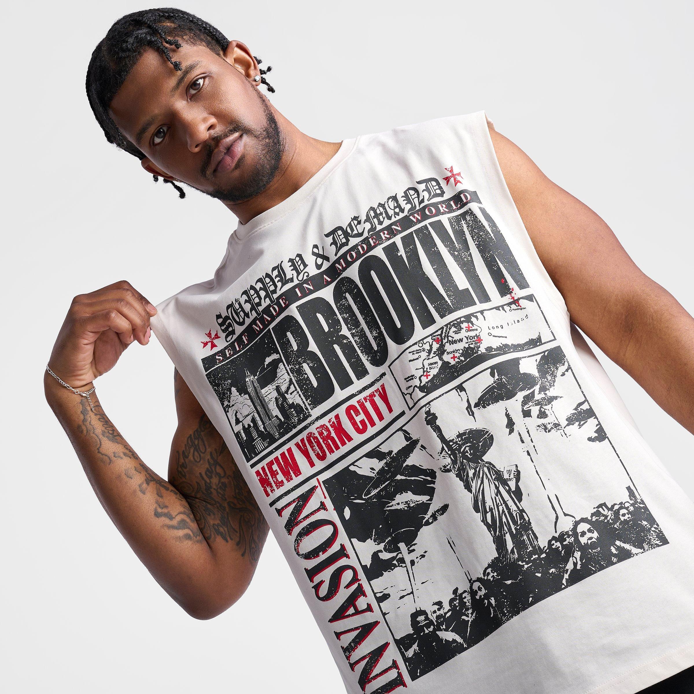 Men's Supply & Demand Tabloid Graphic Sleeveless T-Shirt