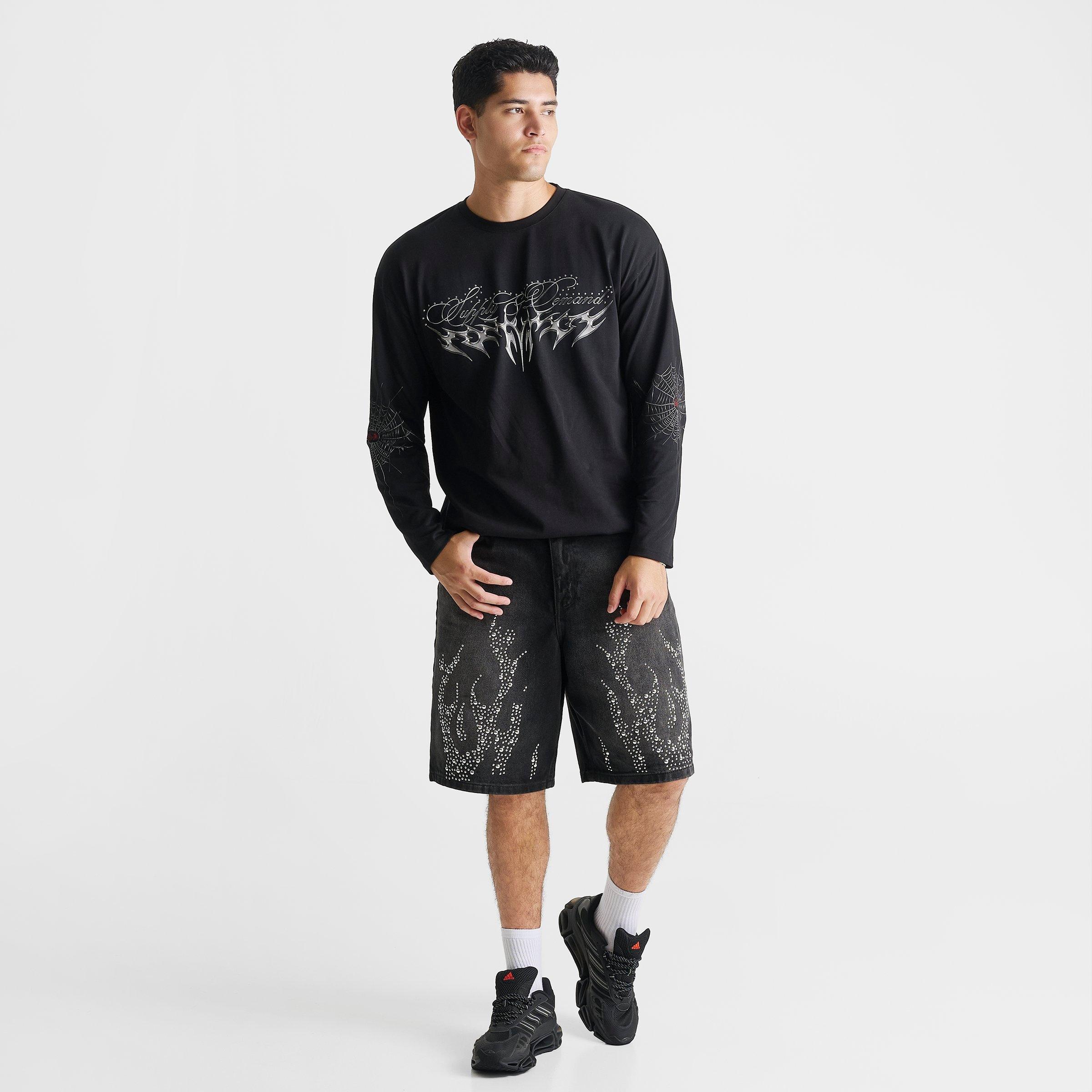 Men's Supply & Demand Flame Denim Shorts