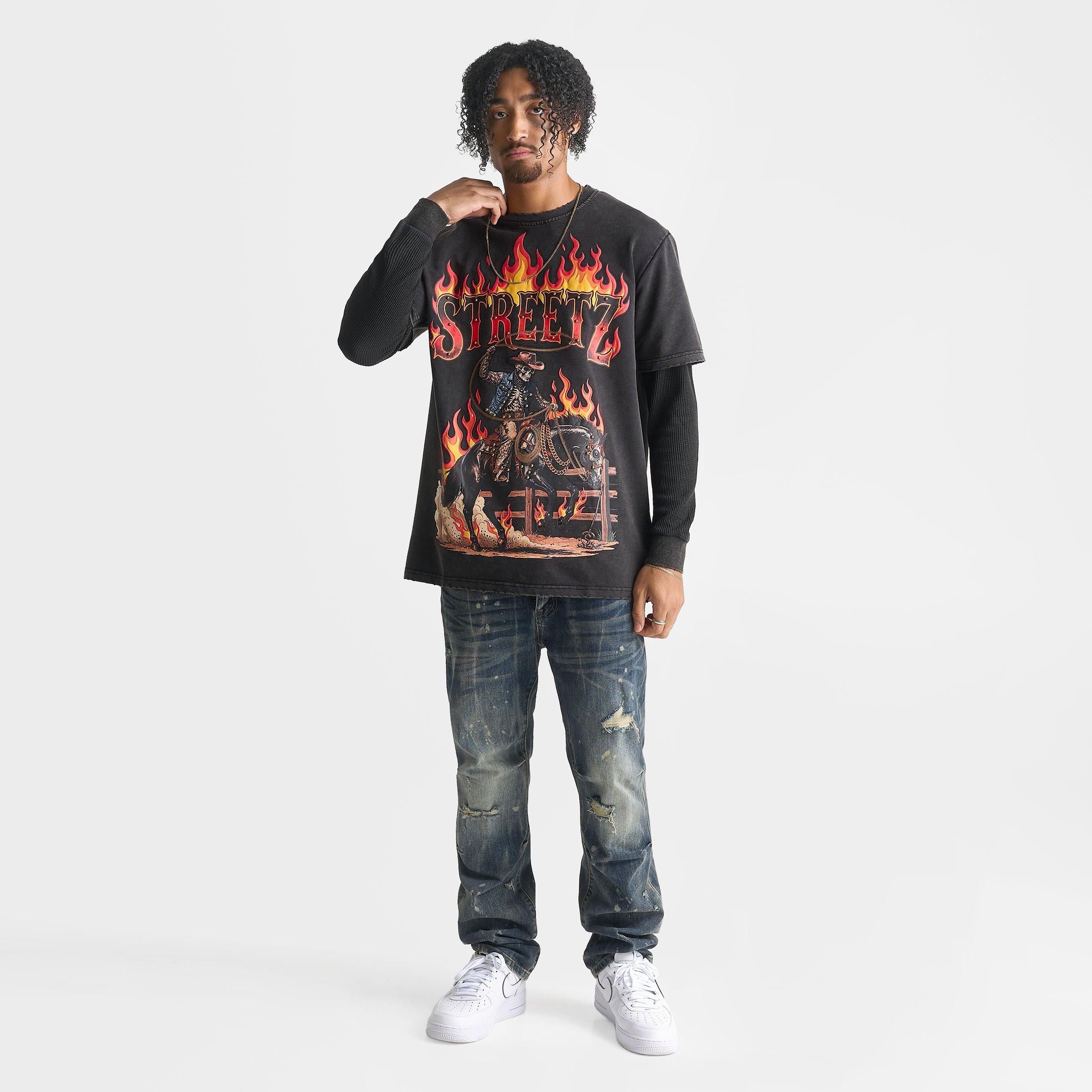 Men's Streetz Is Watchin Rodeo 2Fer Layered Long-Sleeve T-Shirt