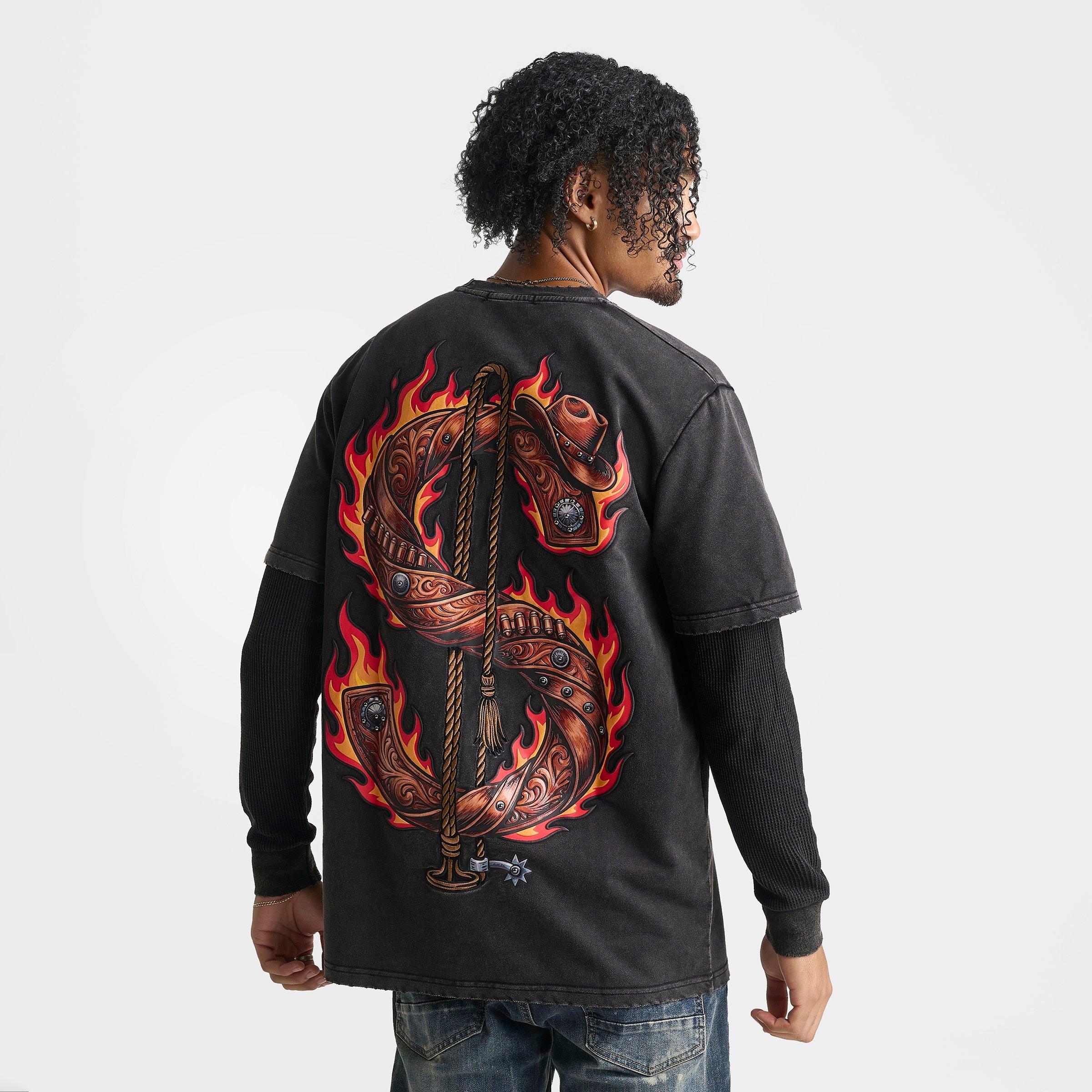 Men's Streetz Is Watchin Rodeo 2Fer Layered Long-Sleeve T-Shirt