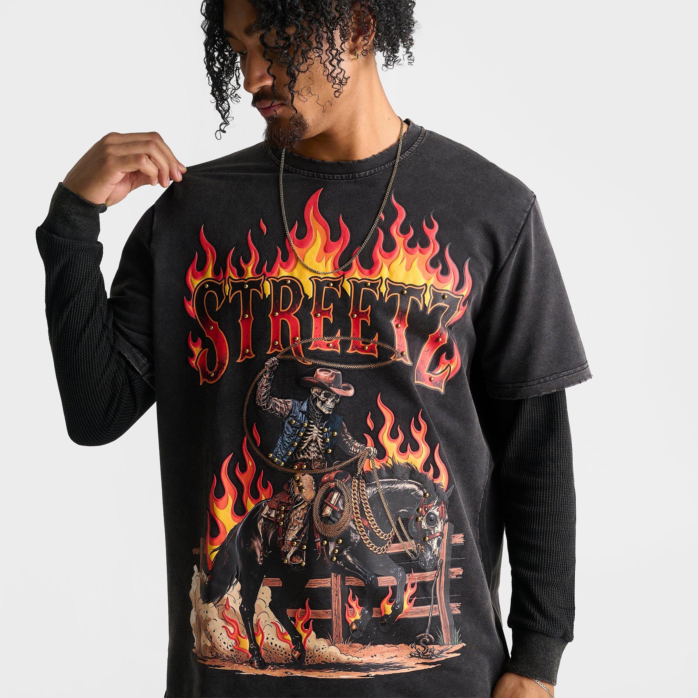 Men's Streetz Is Watchin Rodeo 2Fer Layered Long-Sleeve T-Shirt
