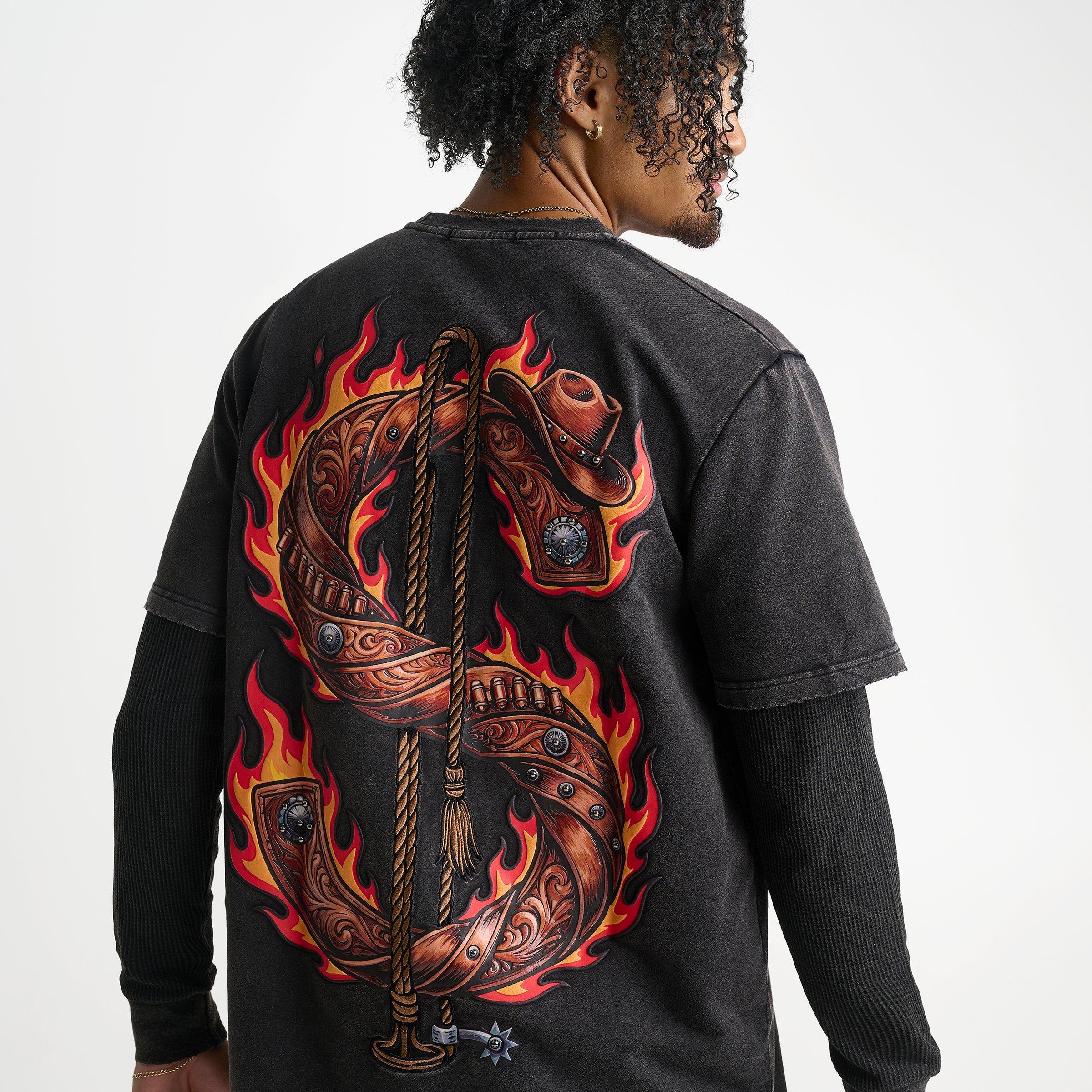 Men's Streetz Is Watchin Rodeo 2Fer Layered Long-Sleeve T-Shirt