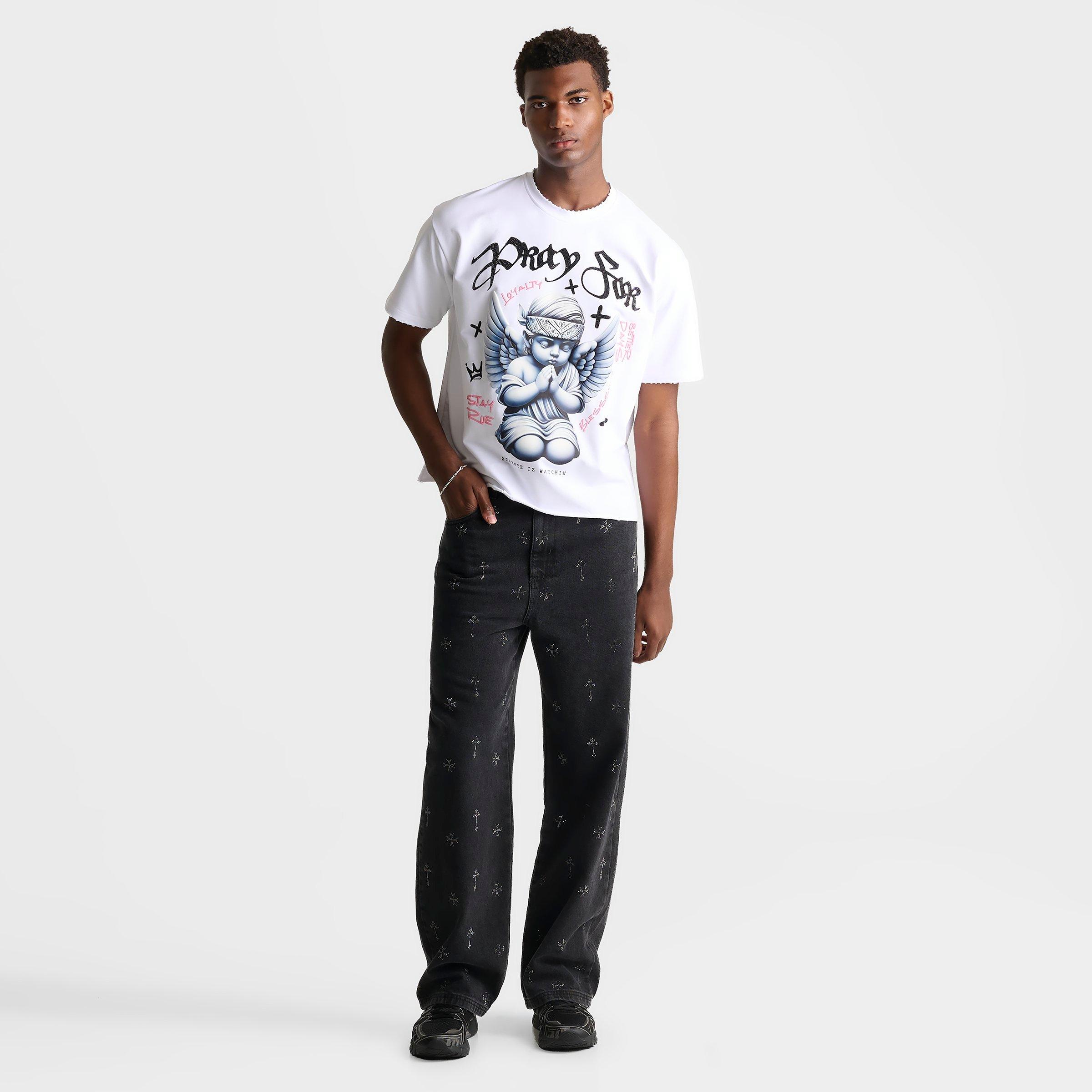 Men's Streetz Is Watchin Pray For Better Cropped T-Shirt