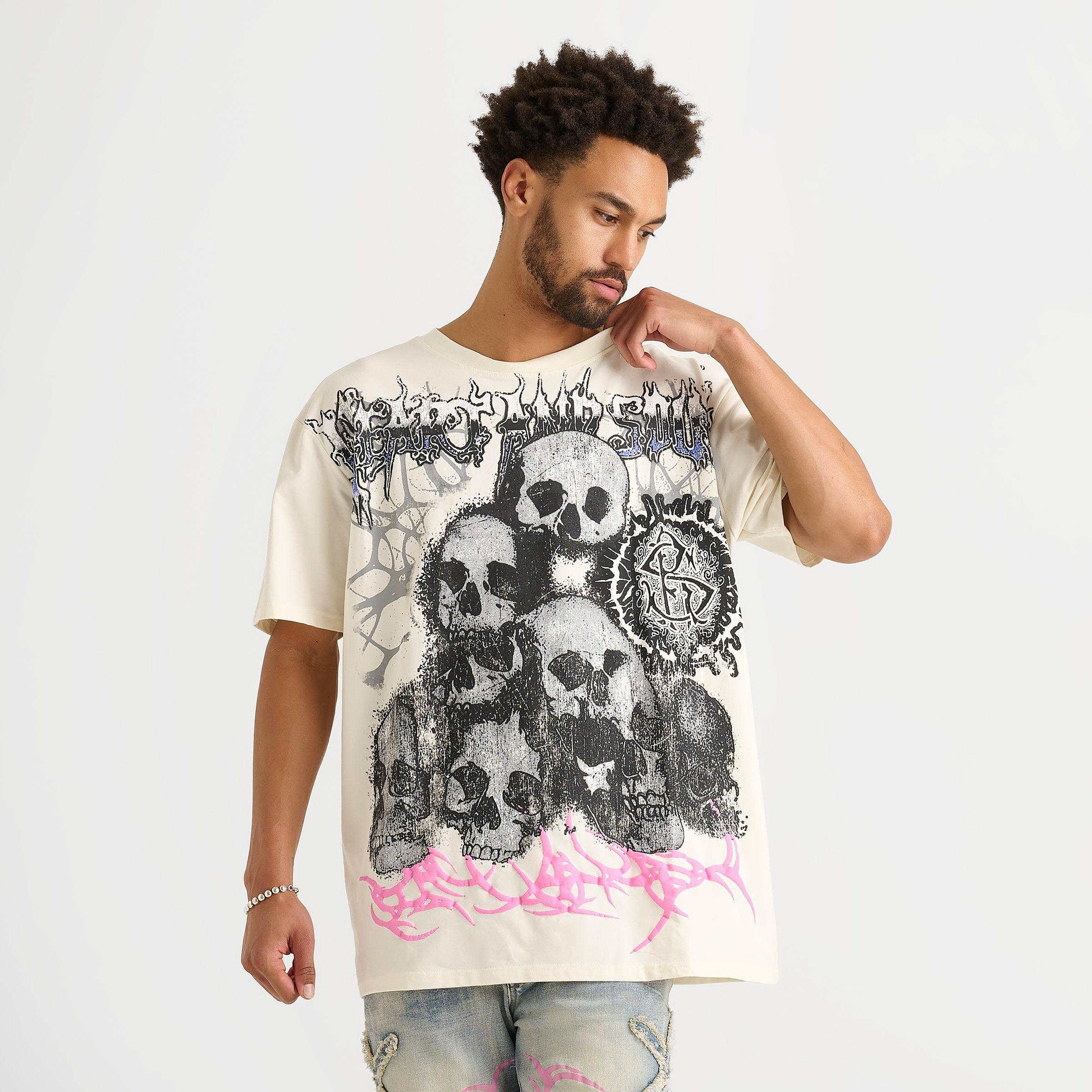Men's Smoke Rise Dystopia Skulls Graphic T-Shirt