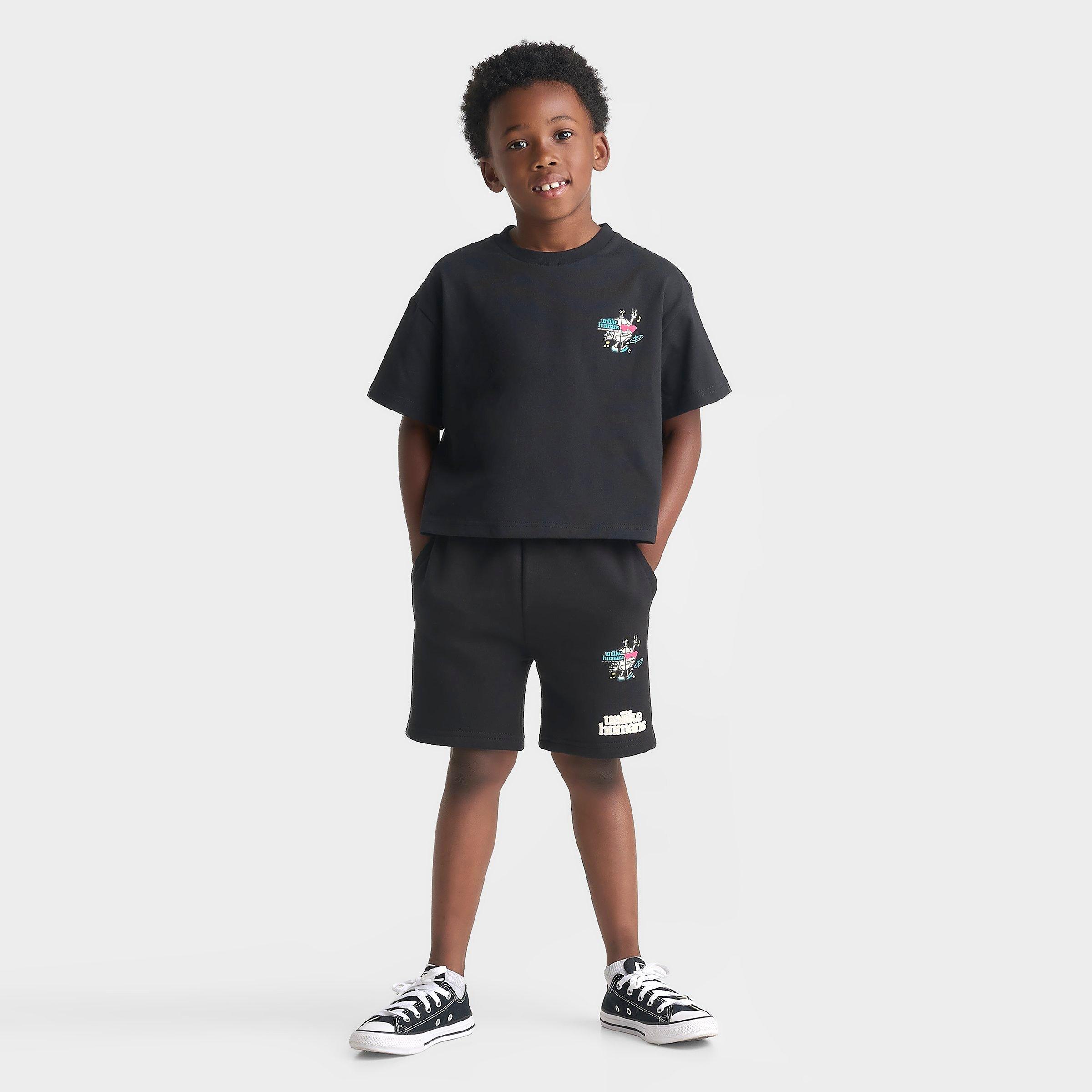 Little Kids' Unlike Humans Summer Party T-Shirt and Shorts Set