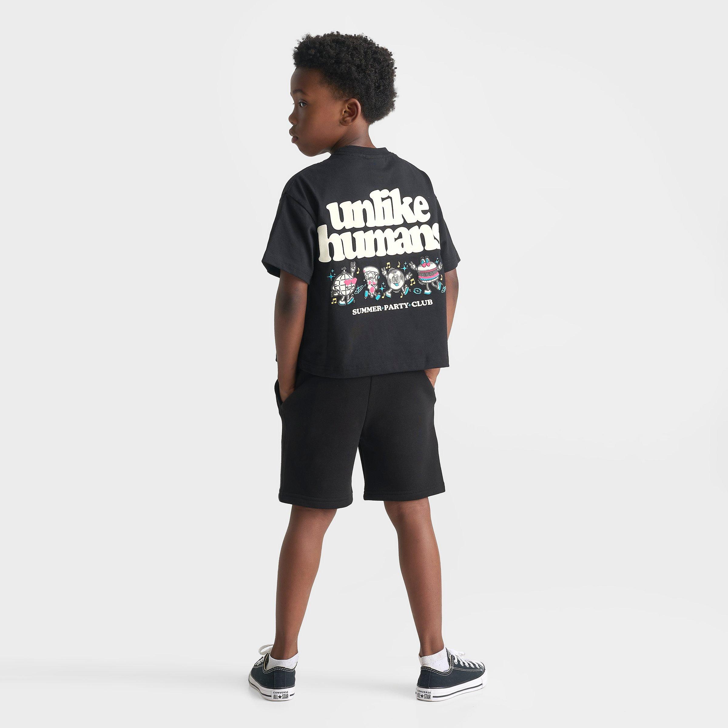 Little Kids' Unlike Humans Summer Party T-Shirt and Shorts Set