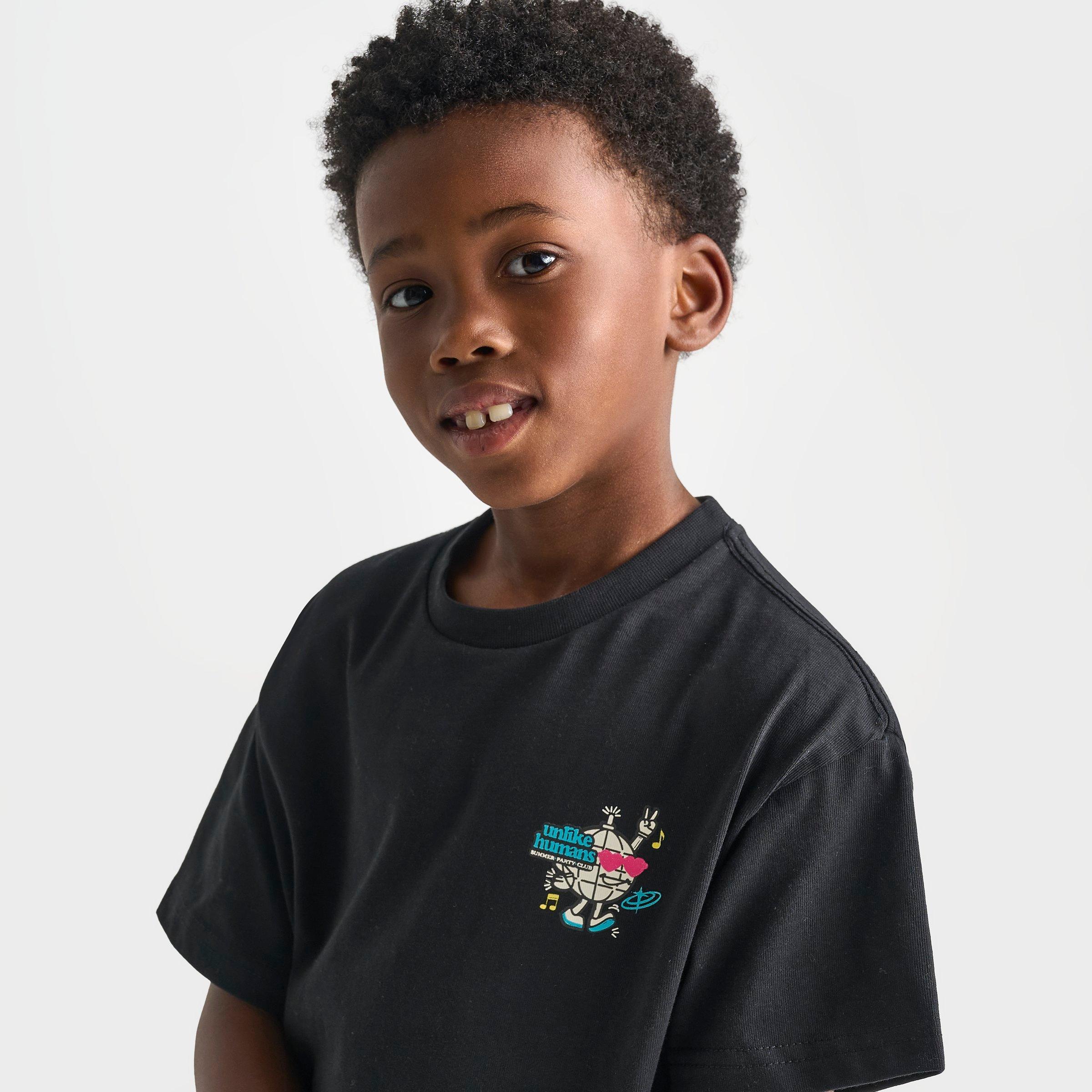 Little Kids' Unlike Humans Summer Party T-Shirt and Shorts Set