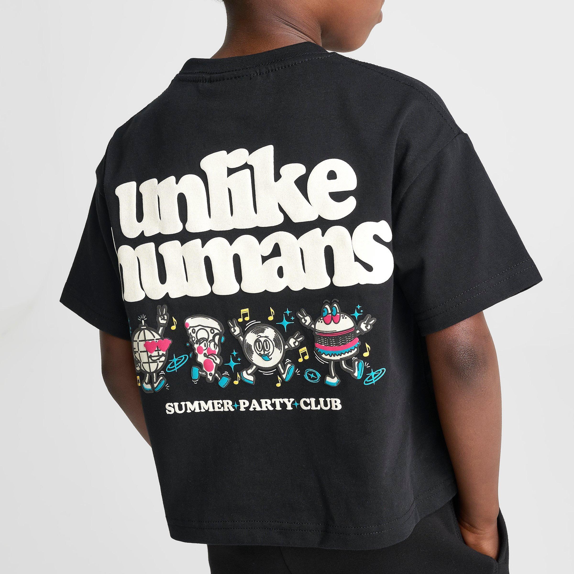 Little Kids' Unlike Humans Summer Party T-Shirt and Shorts Set