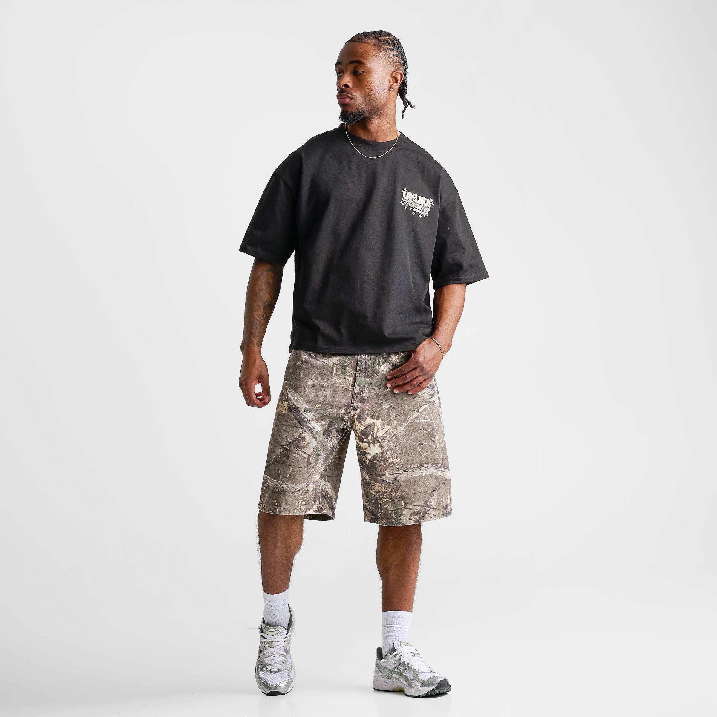 Men's Unlike Humans Steel Loose Cropped T-Shirt