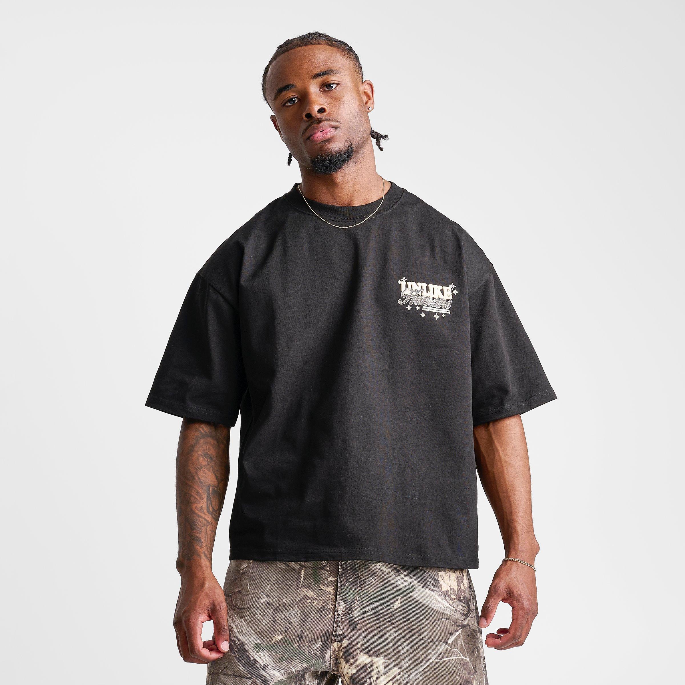 Men's Unlike Humans Steel Loose Cropped T-Shirt