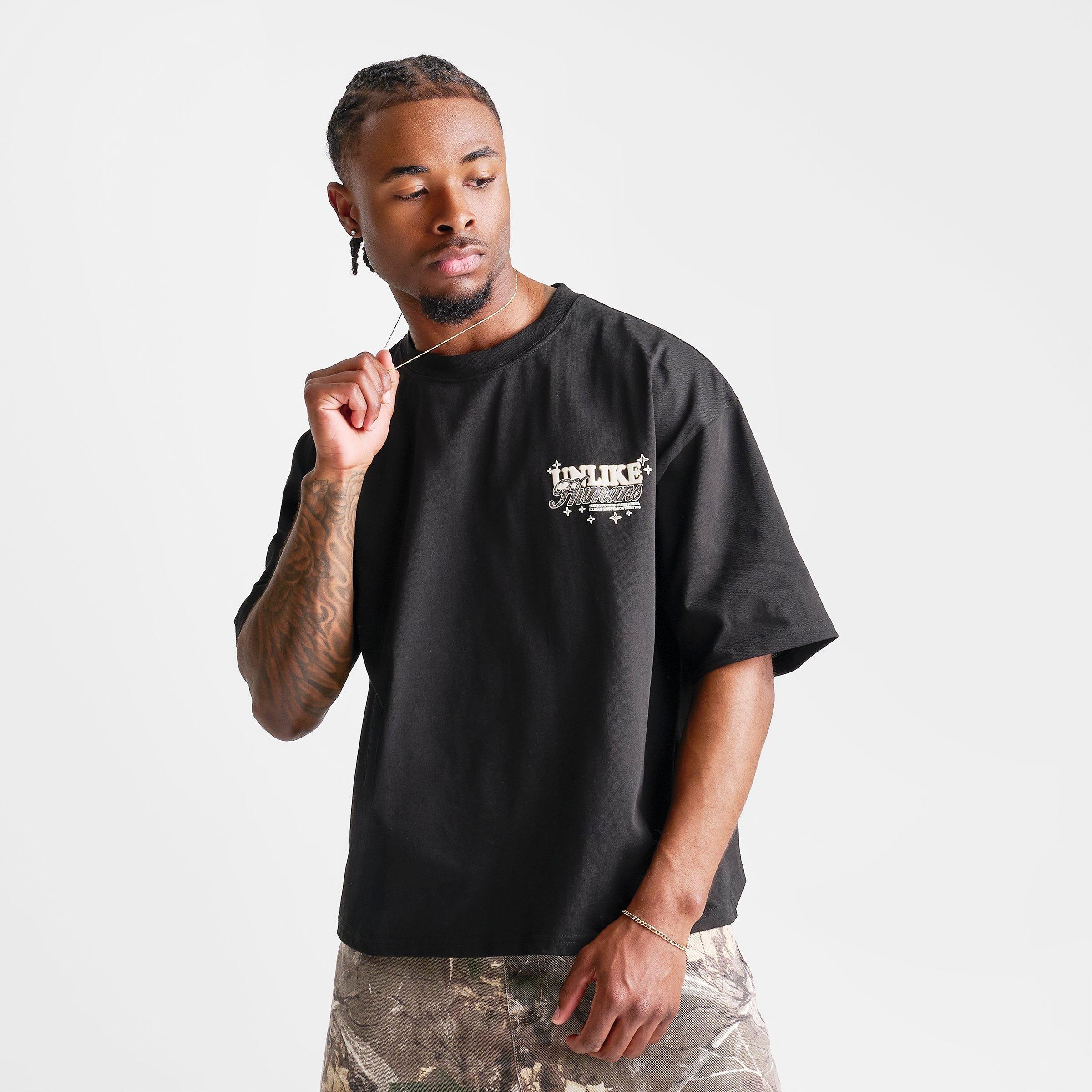Men's Unlike Humans Steel Loose Cropped T-Shirt