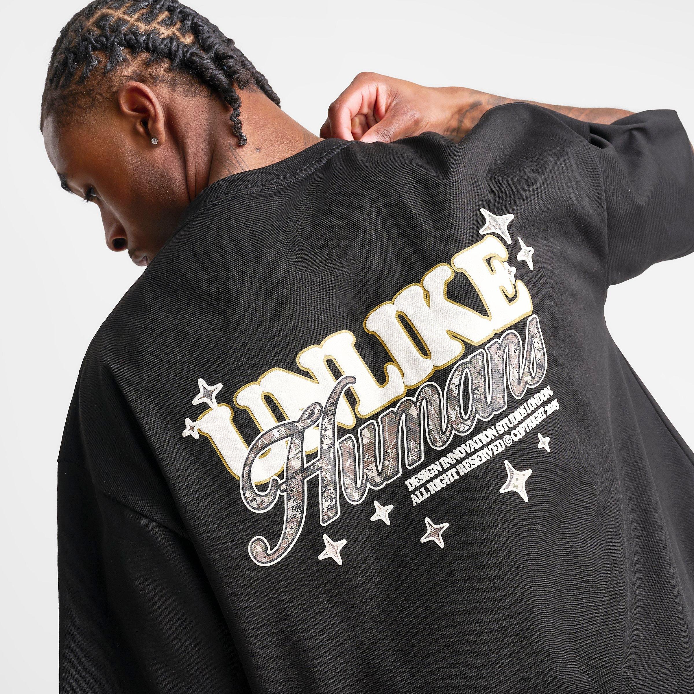Men's Unlike Humans Steel Loose Cropped T-Shirt