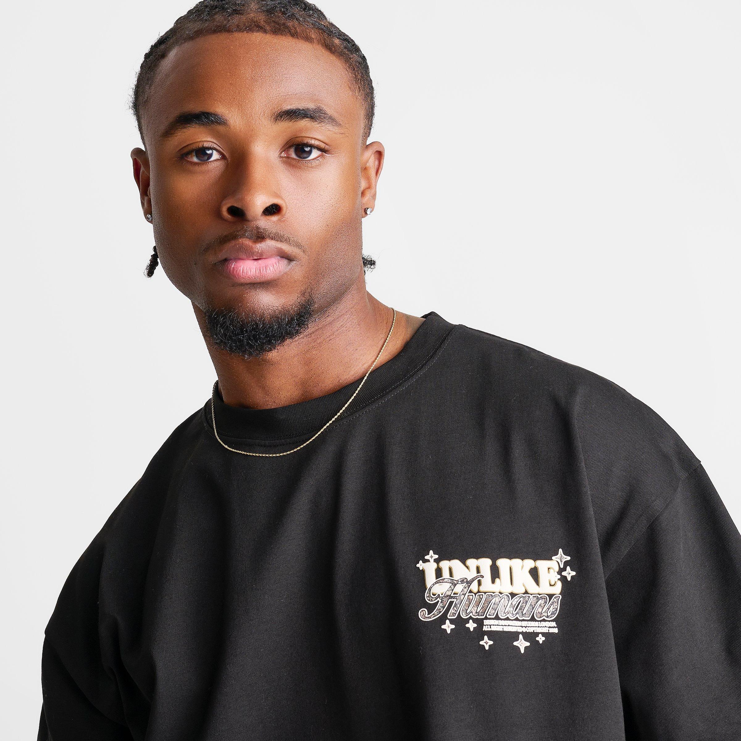 Men's Unlike Humans Steel Loose Cropped T-Shirt