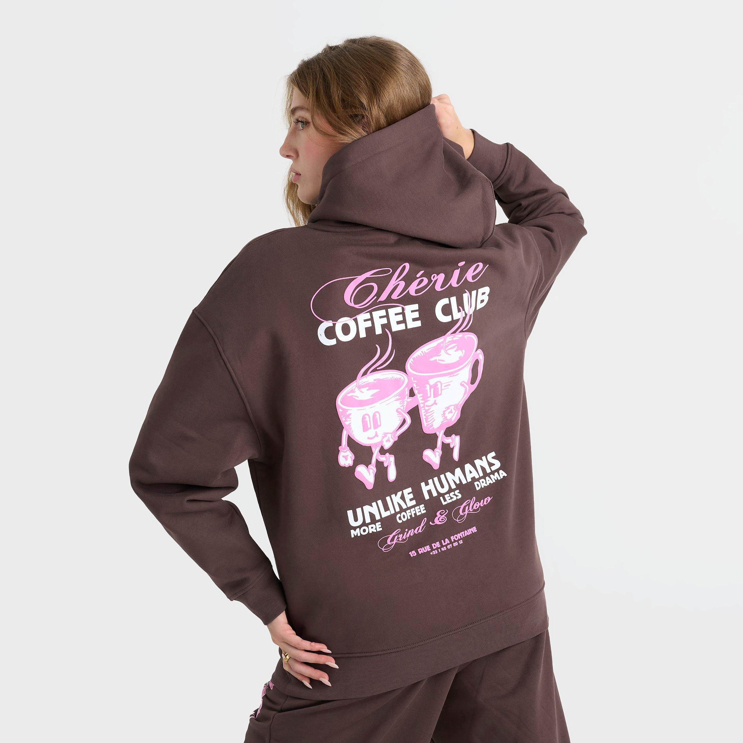 Women's Unlike Humans Coffee Club Oversized Pullover Hoodie