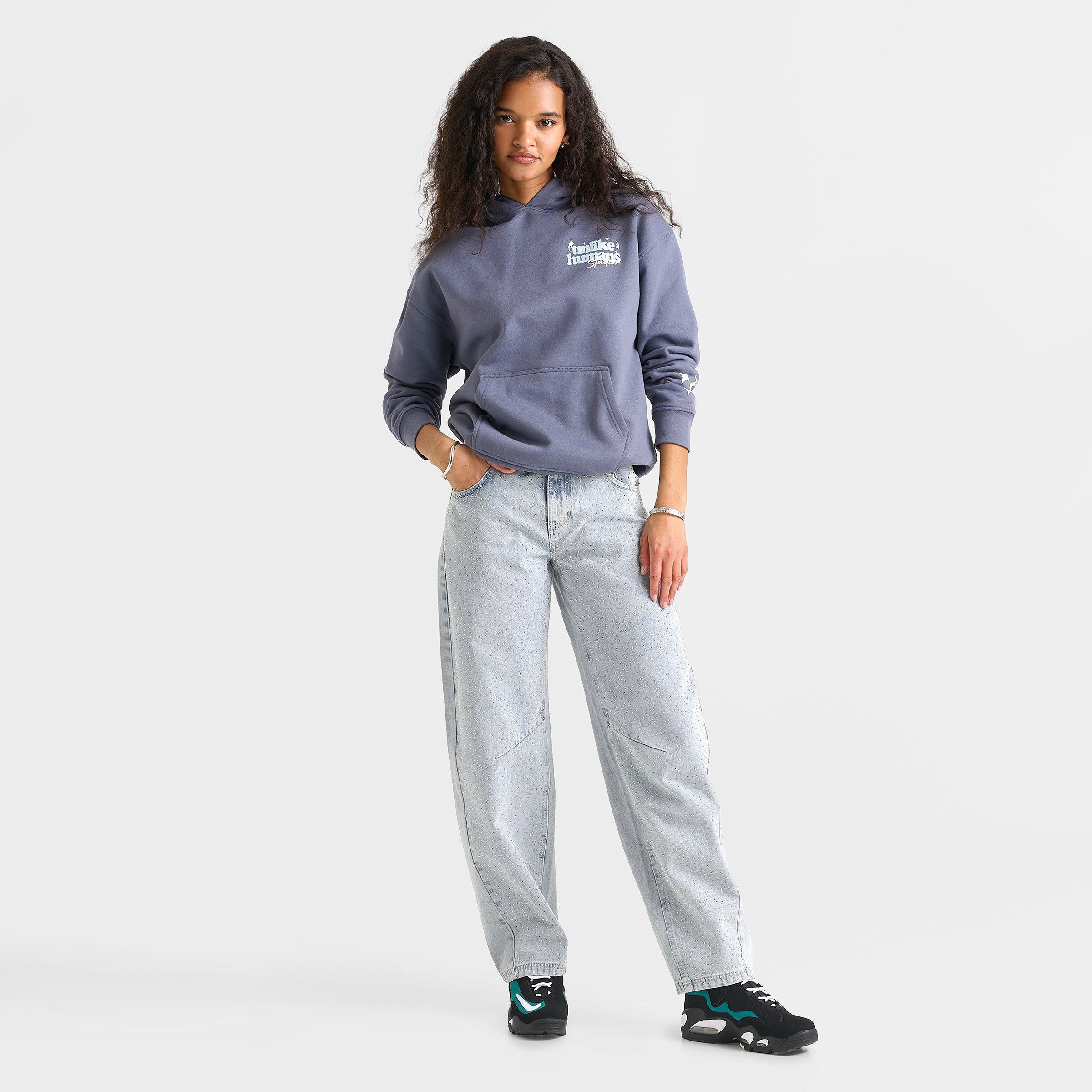 Women's Unlike Humans Rhinestone Baggy Jeans