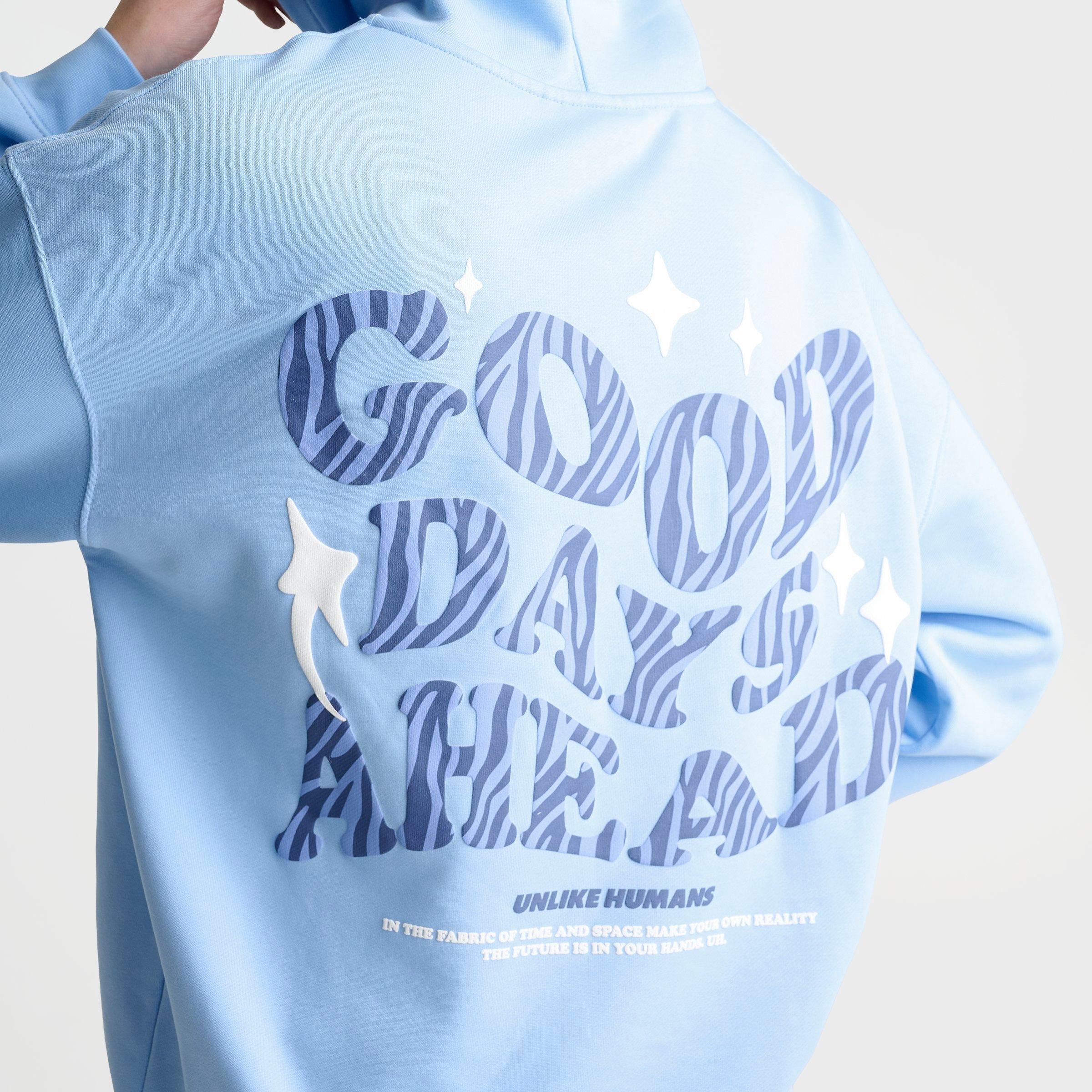 Women's Unlike Humans Good Days Zebra Print Pullover Hoodie