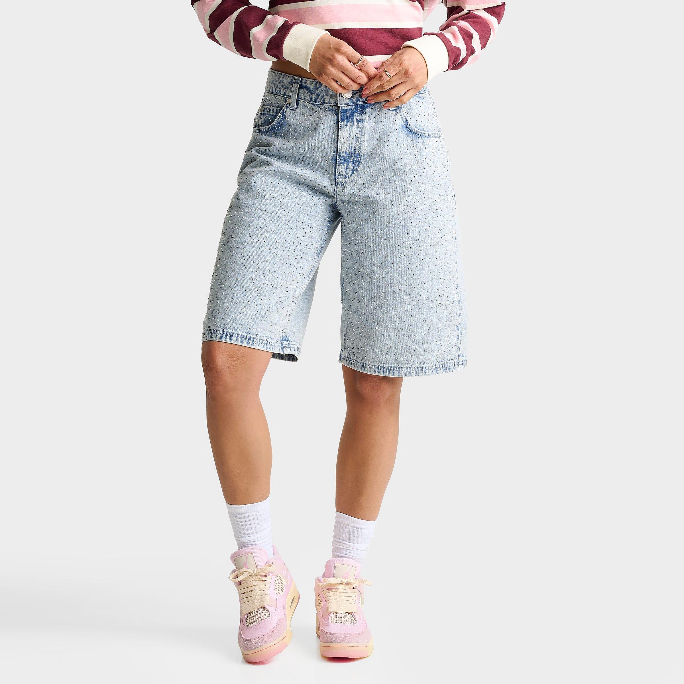 Women's Unlike Humans Rhinestone Denim Jorts