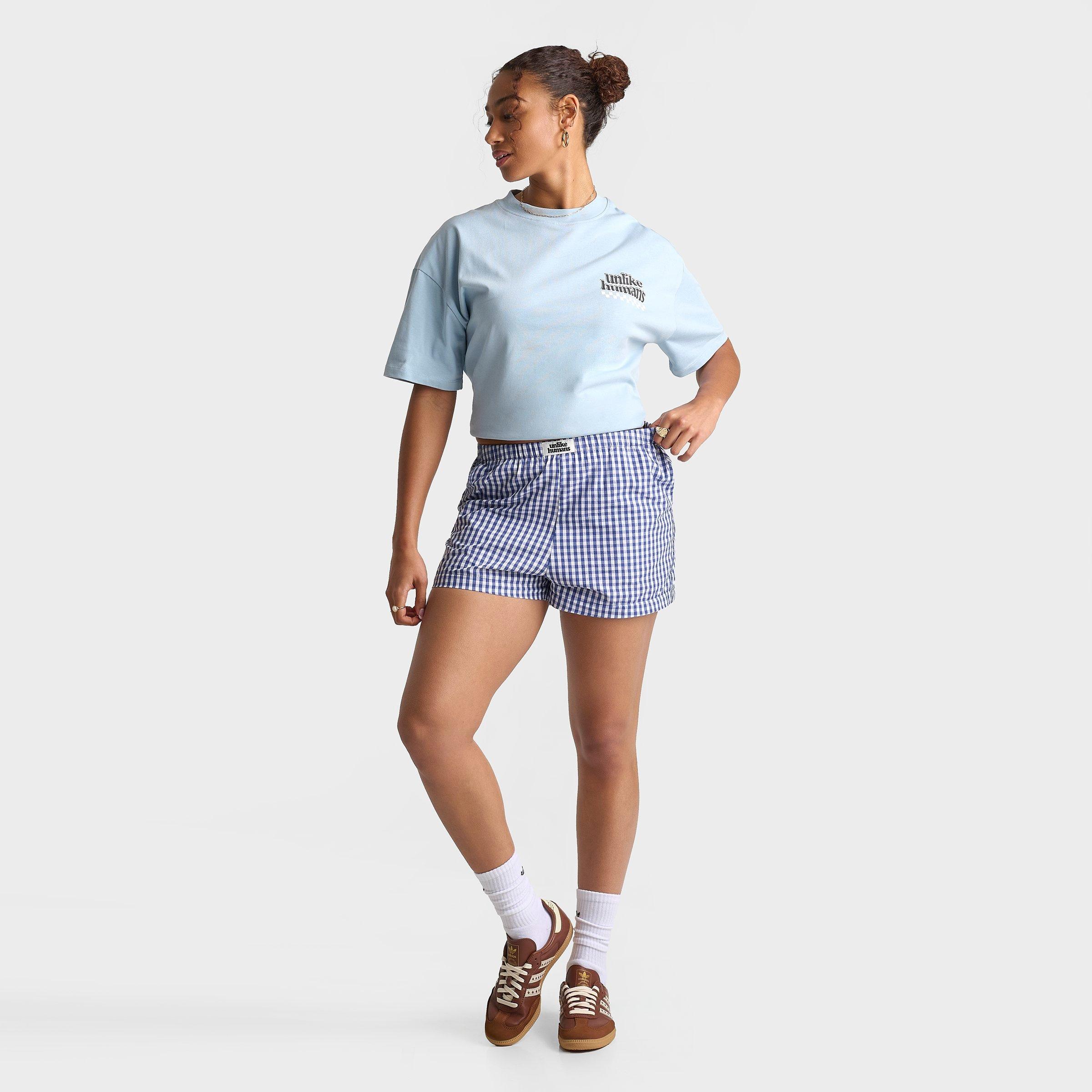 Women's Unlike Humans Gingham Boxer Shorts
