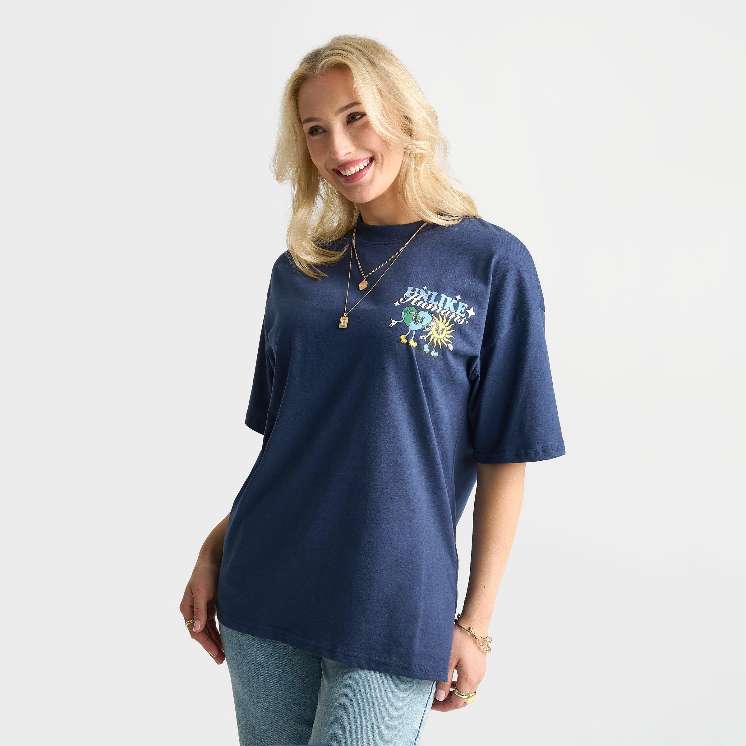 Women's Unlike Humans Sun Earth Graphic T-Shirt