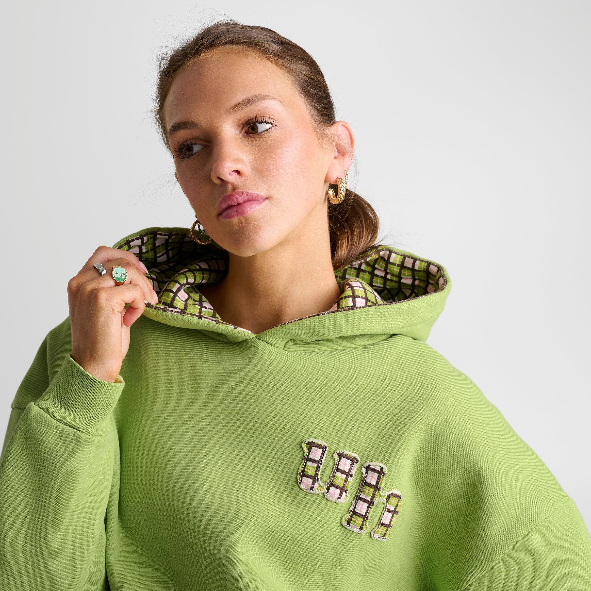 Women's Unlike Humans Washed Check Pullover Hoodie