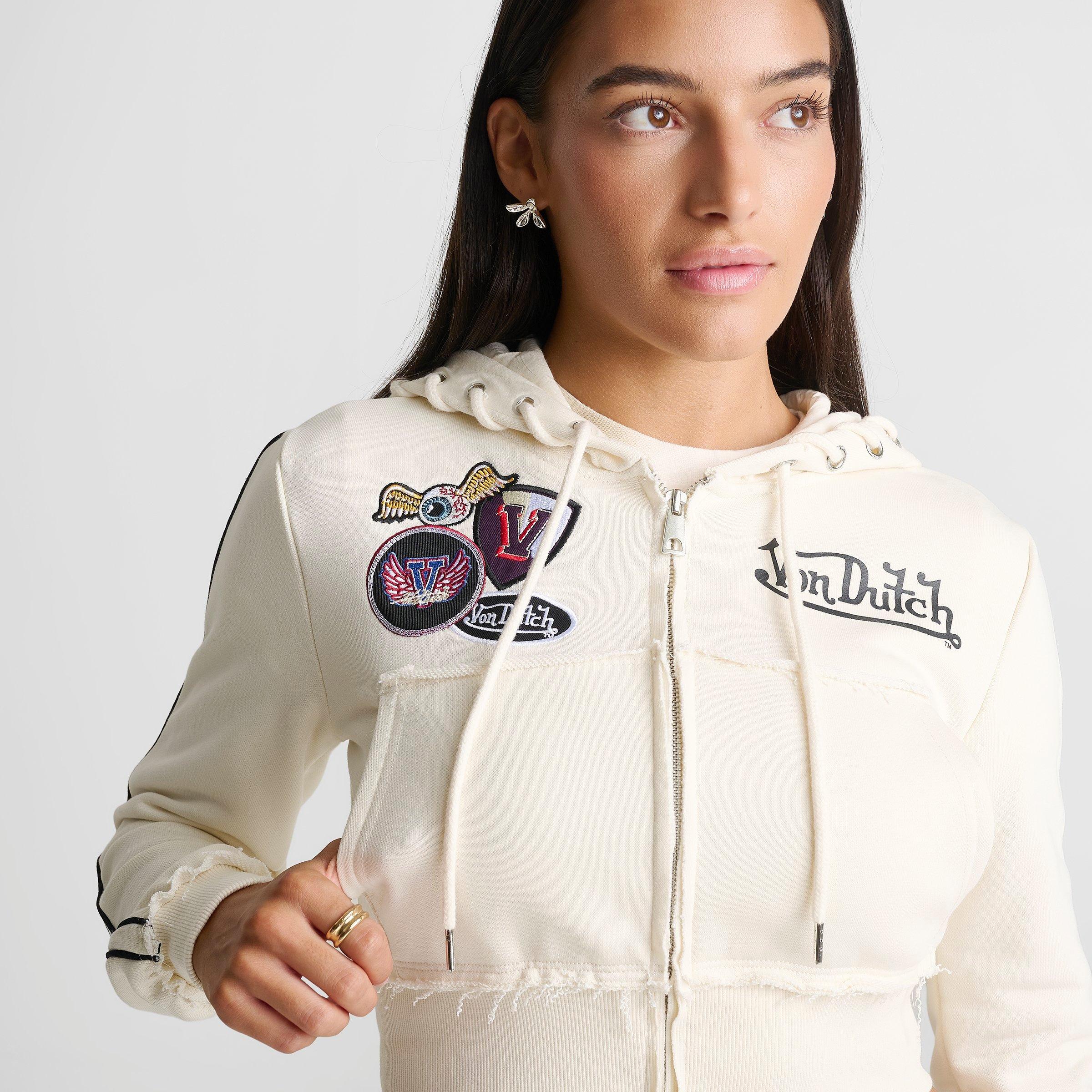 Women's Von Dutch Raw Edge Full-Zip Hoodie