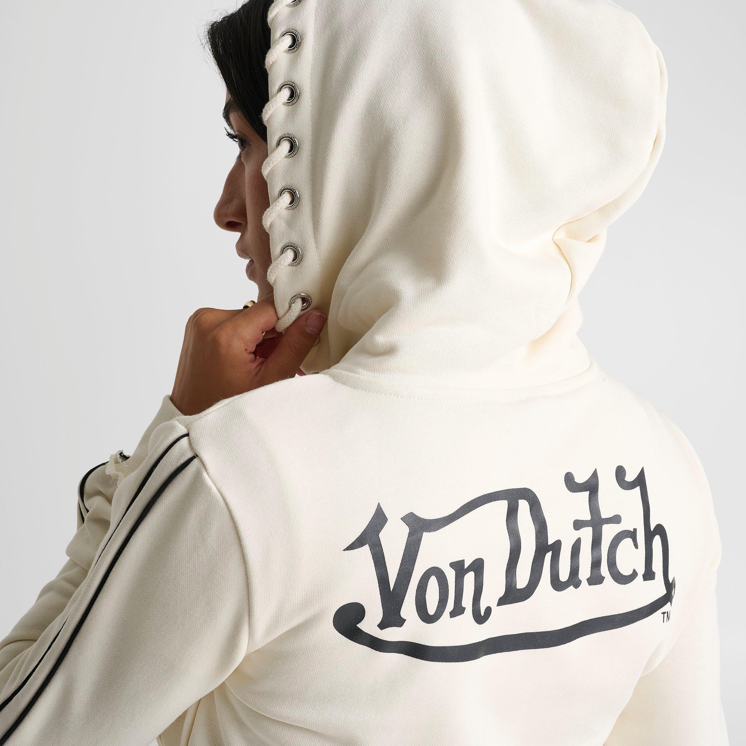 Women's Von Dutch Raw Edge Full-Zip Hoodie