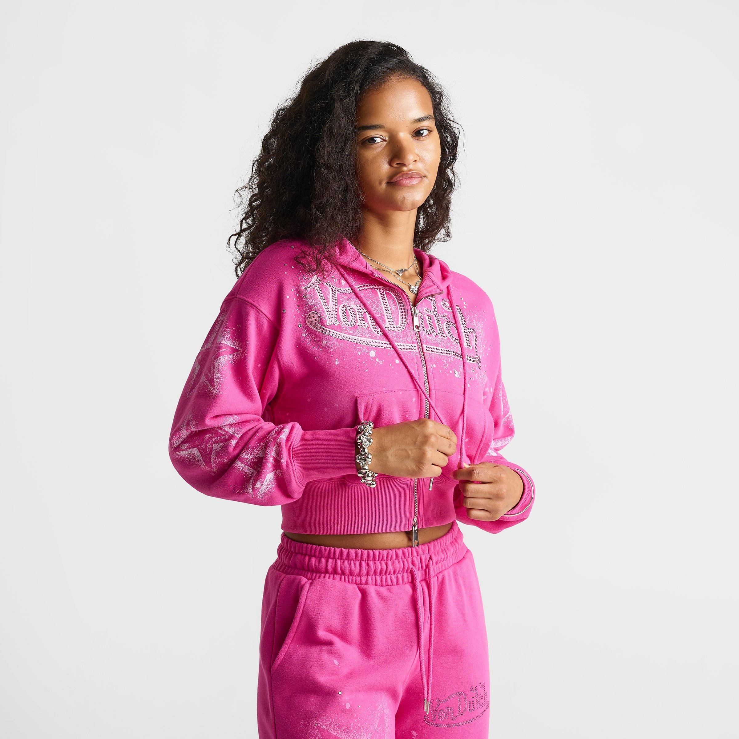 Women's Von Dutch Airbrush Spray Star Cropped Full-Zip Hoodie