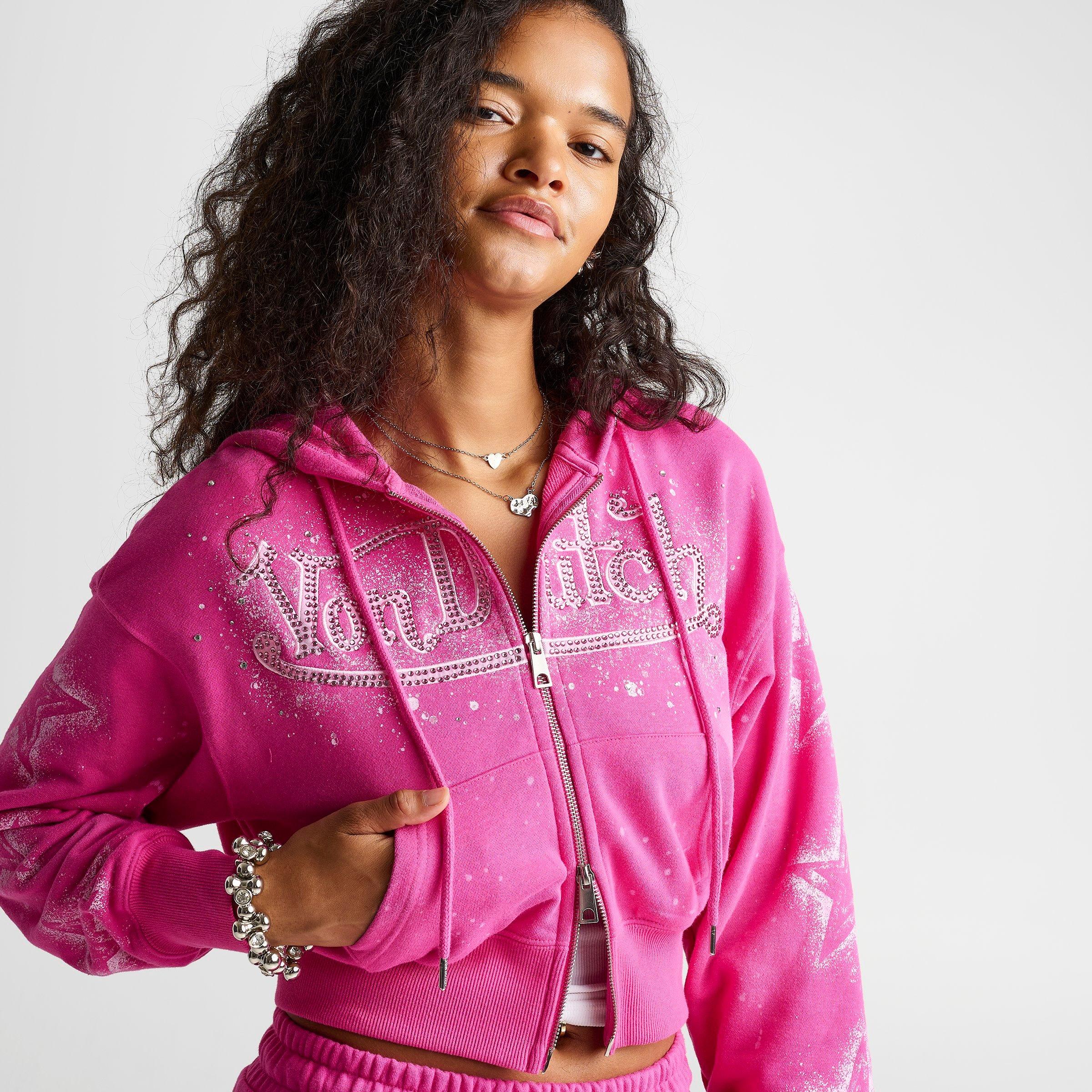 Women's Von Dutch Airbrush Spray Star Cropped Full-Zip Hoodie