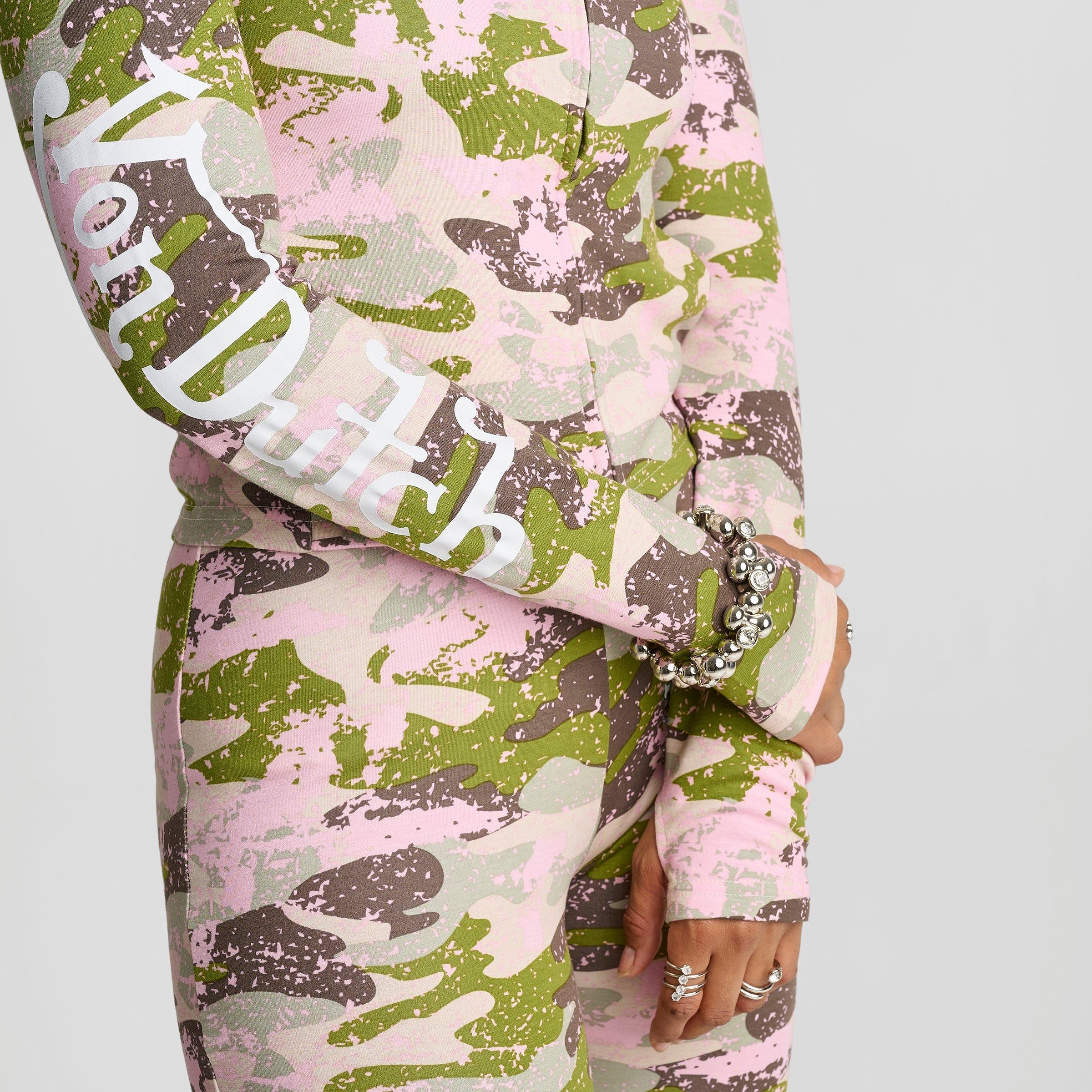Women's Von Dutch Camo Paint Cropped Full-Zip Hoodie
