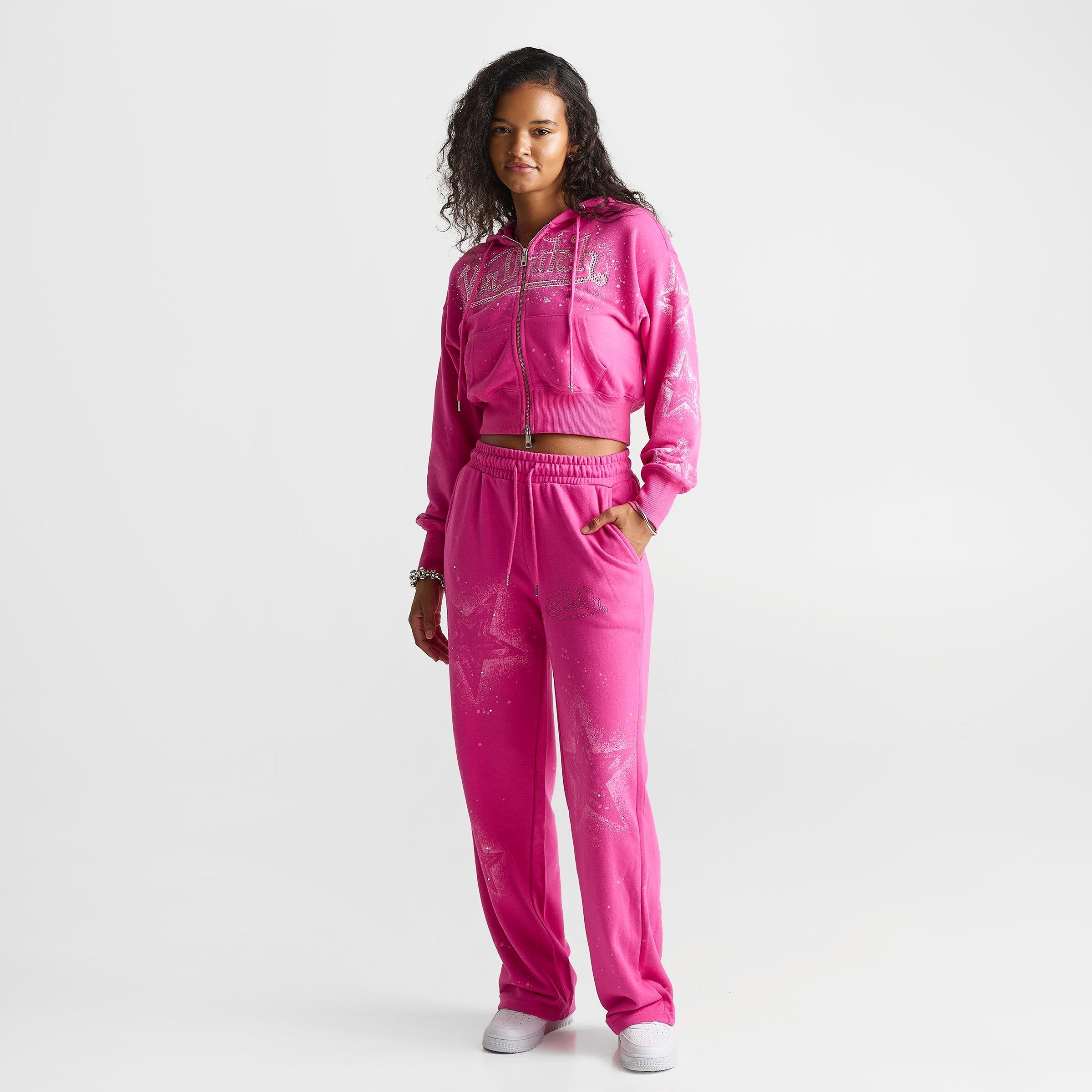 Women's Von Dutch Spray Paint Star Mid-Rise Wide-Leg Sweatpants